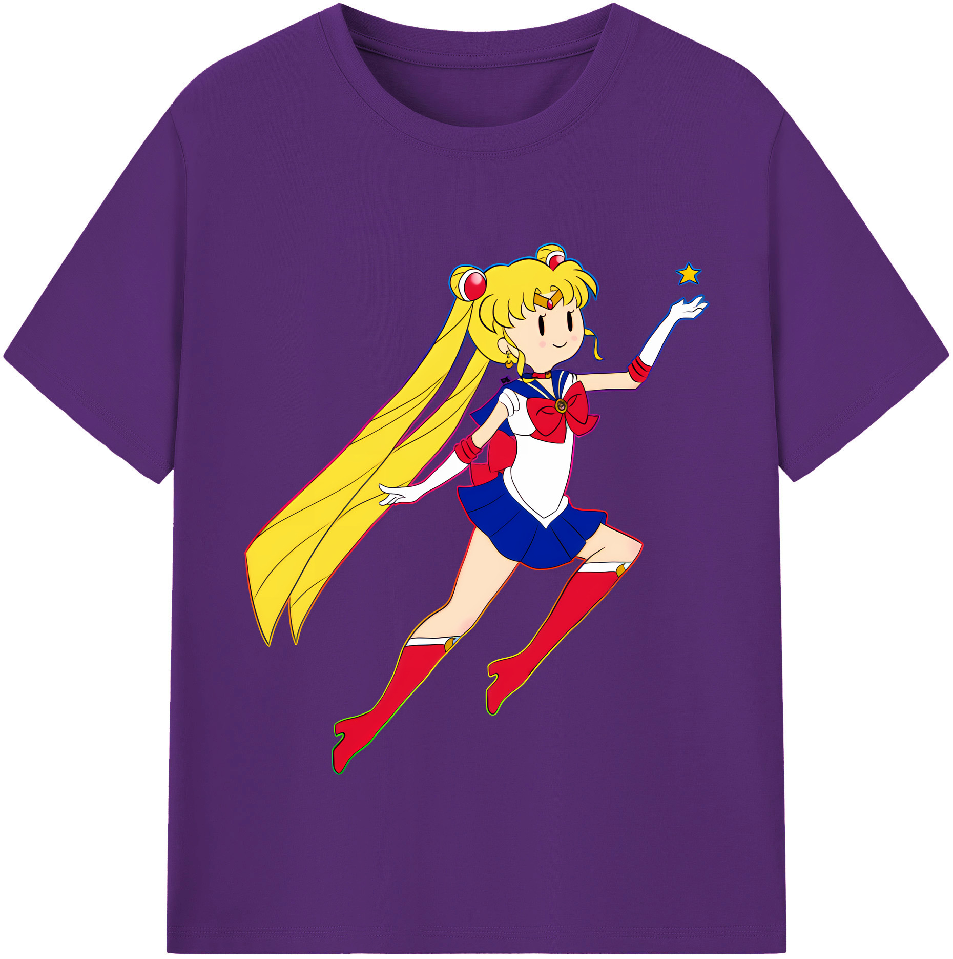 （画像用） 美少女戦士セーラームーン 月野 うさぎ つきの うさぎ Sailor Moon Tsukino Usagi 綿100％半袖Tシャツ（フロントプリント）