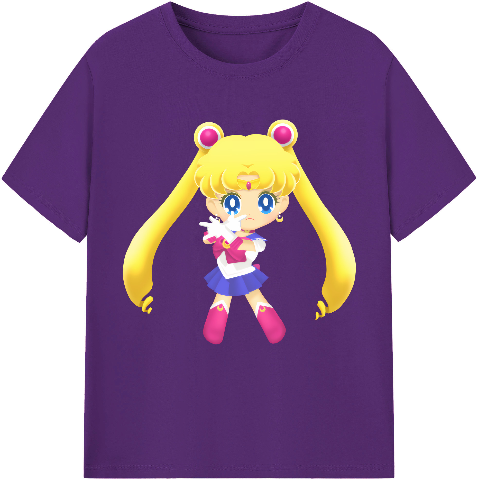 （画像用） 美少女戦士セーラームーン 月野 うさぎ つきの うさぎ Sailor Moon Tsukino Usagi 綿100％半袖Tシャツ（フロントプリント）