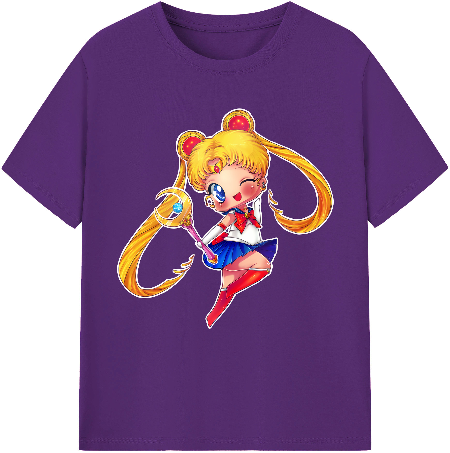 （画像用） 美少女戦士セーラームーン 月野 うさぎ つきの うさぎ Sailor Moon Tsukino Usagi 綿100％半袖Tシャツ（フロントプリント）