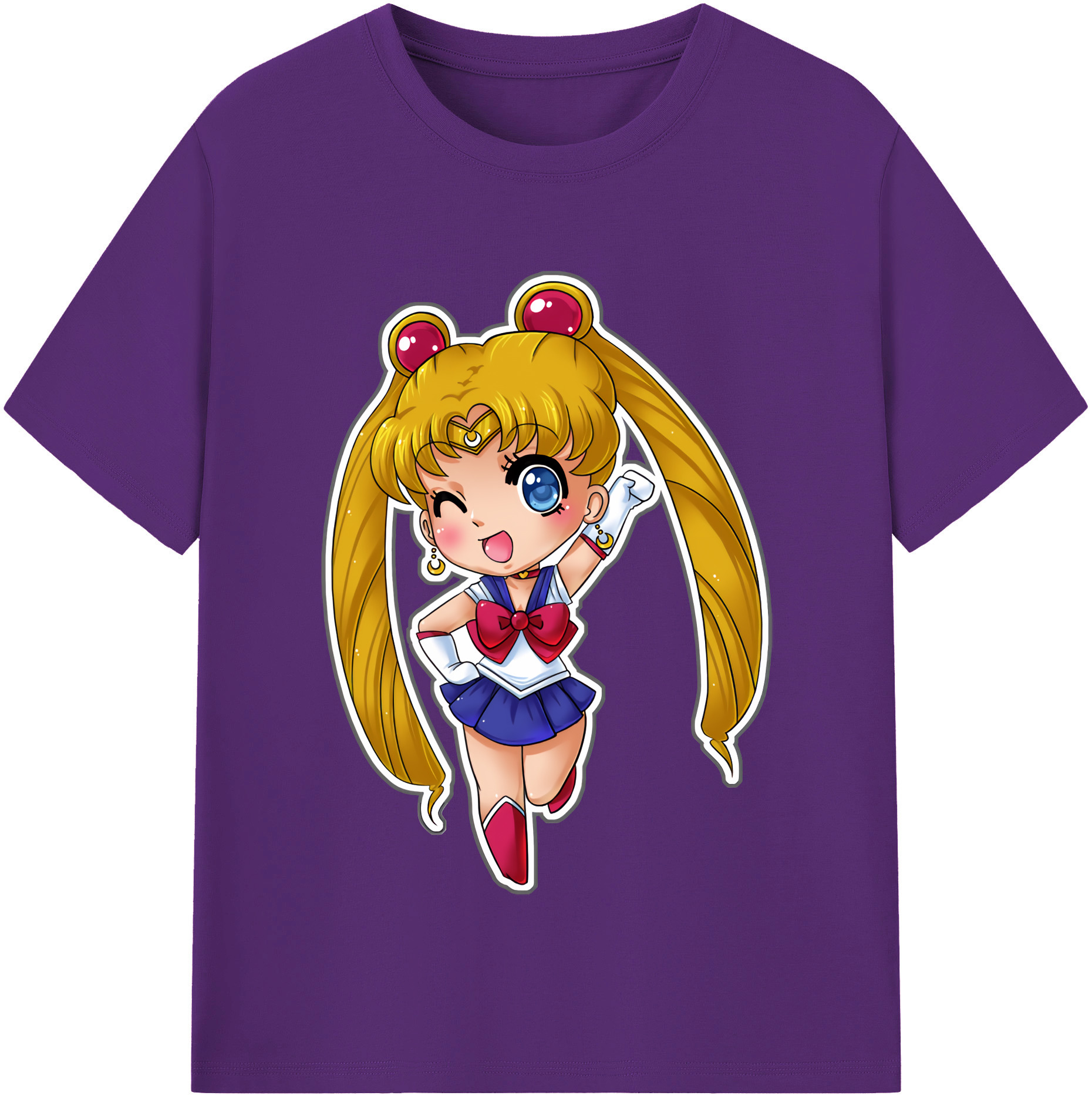 （画像用） 美少女戦士セーラームーン 月野 うさぎ つきの うさぎ Sailor Moon Tsukino Usagi 綿100％半袖Tシャツ（フロントプリント）
