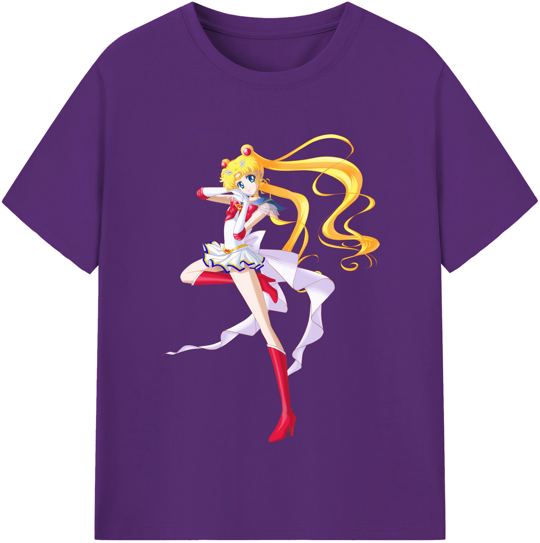 （画像用） 美少女戦士セーラームーン 月野 うさぎ つきの うさぎ Sailor Moon Tsukino Usagi 綿100％半袖Tシャツ（フロントプリント）