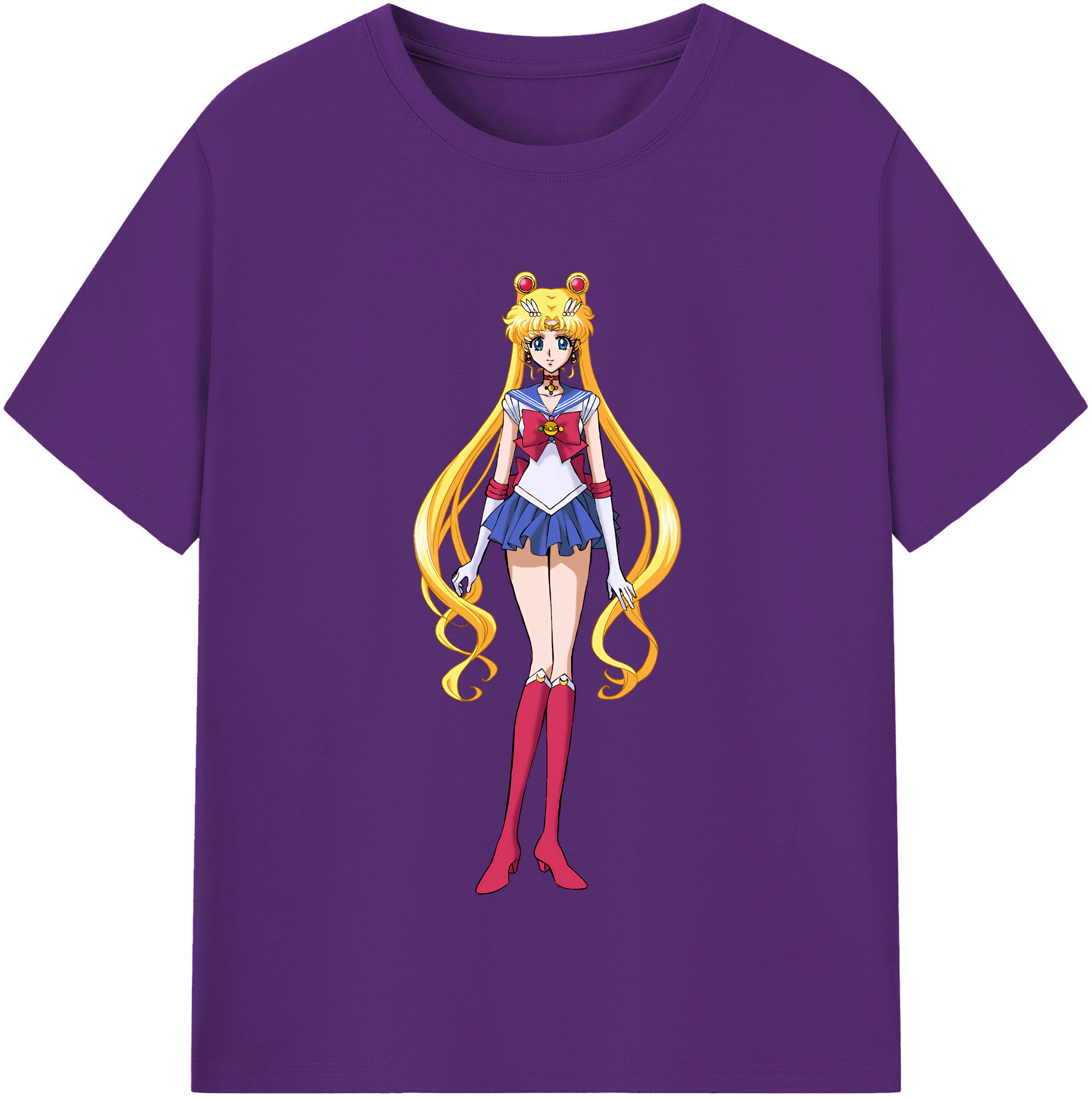 （画像用） 美少女戦士セーラームーン 月野 うさぎ つきの うさぎ Sailor Moon Tsukino Usagi 綿100％半袖Tシャツ（フロントプリント）