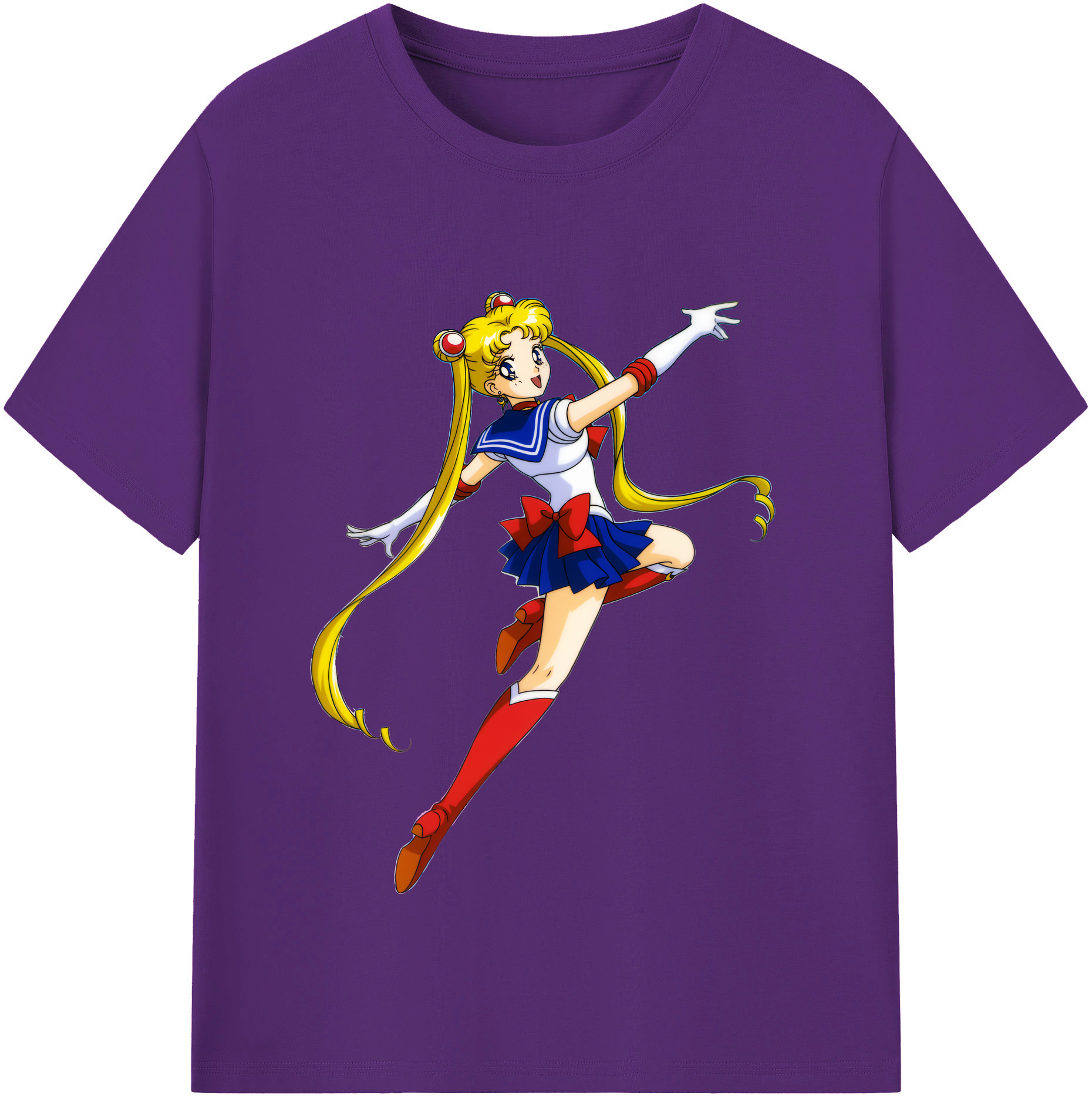 （画像用） 美少女戦士セーラームーン 月野 うさぎ つきの うさぎ Sailor Moon Tsukino Usagi 綿100％半袖Tシャツ（フロントプリント）