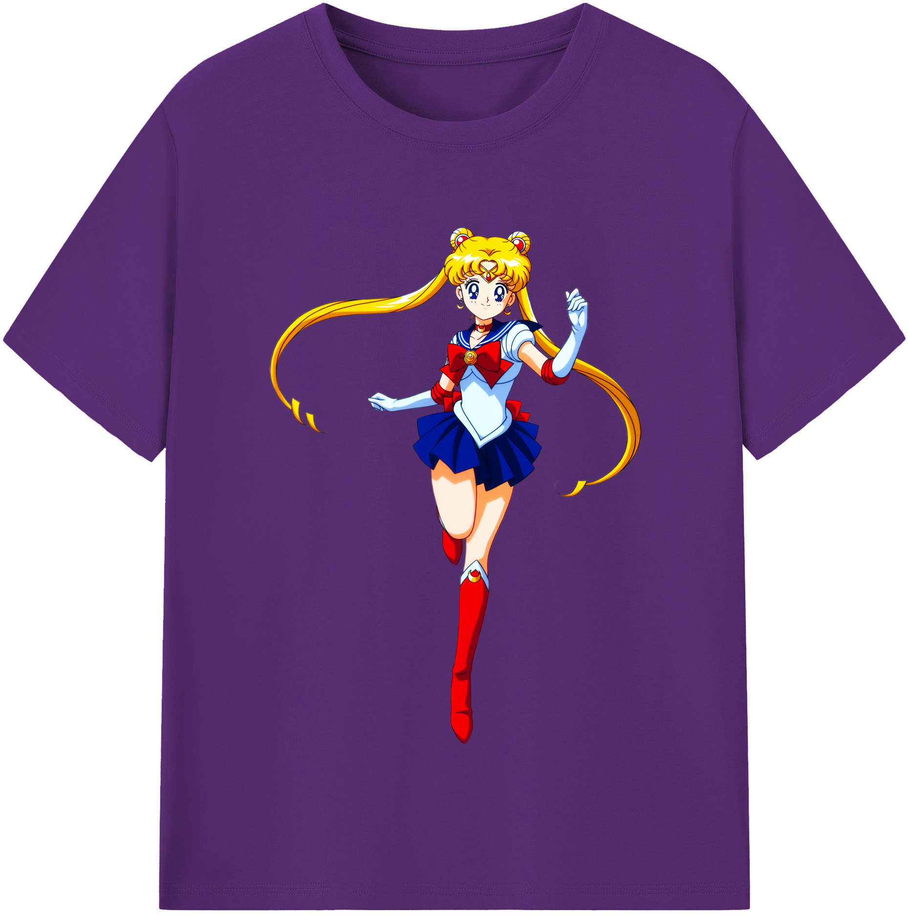 （画像用） 美少女戦士セーラームーン 月野 うさぎ つきの うさぎ Sailor Moon Tsukino Usagi 綿100％半袖Tシャツ（フロントプリント）