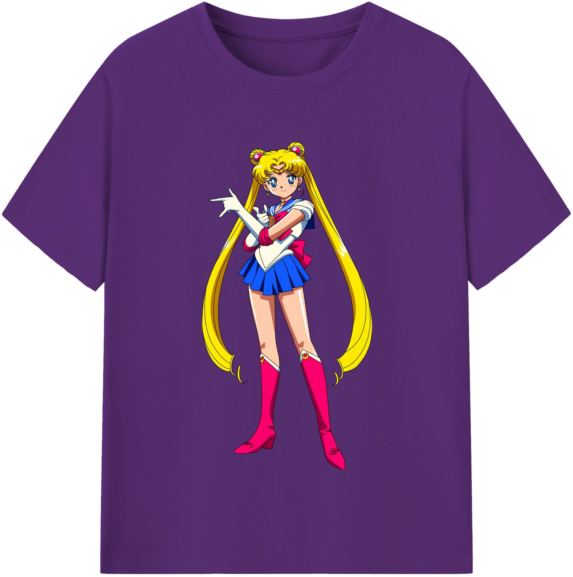 （画像用） 美少女戦士セーラームーン 月野 うさぎ つきの うさぎ Sailor Moon Tsukino Usagi 綿100％半袖Tシャツ（フロントプリント）