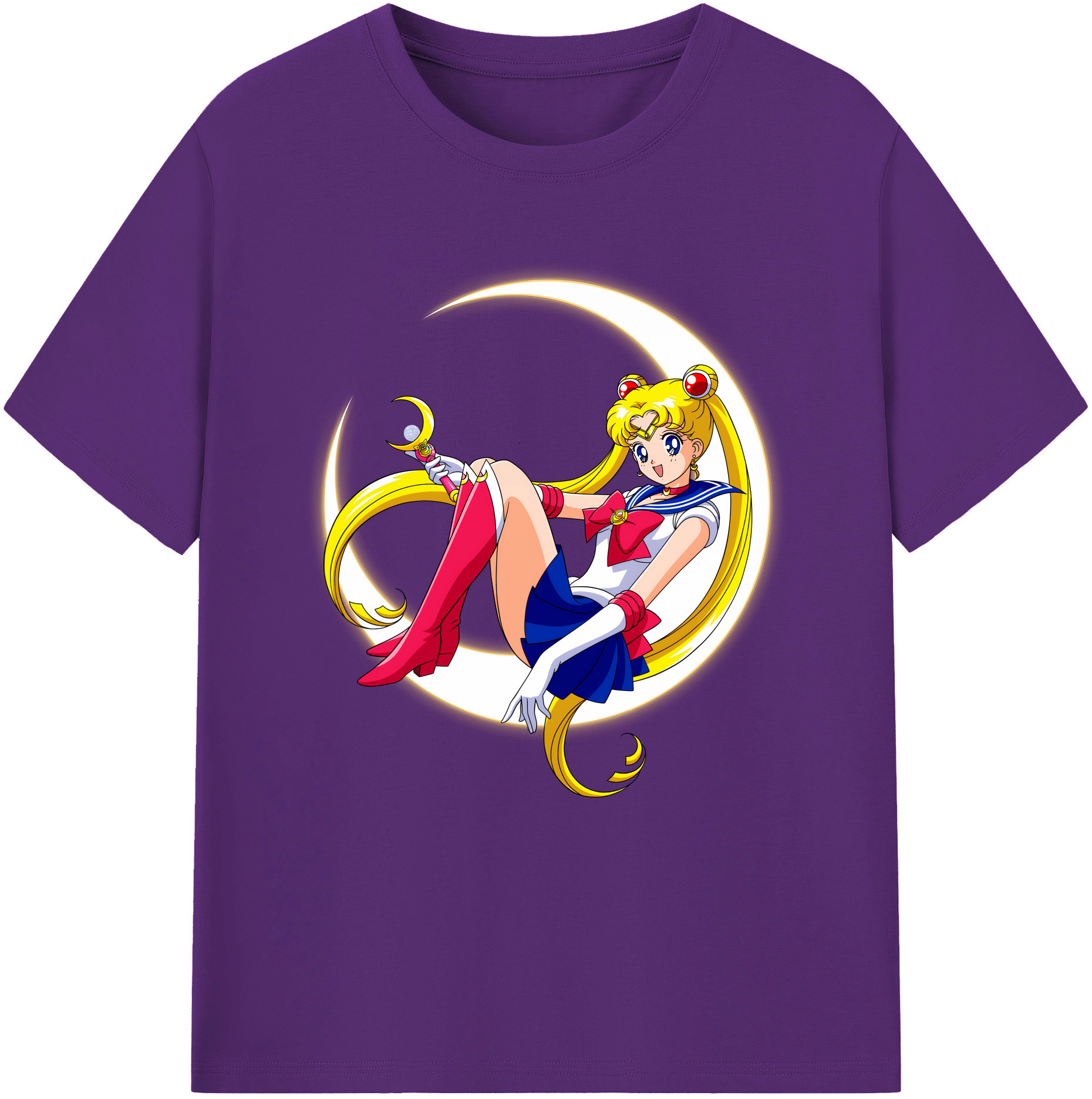 （画像用） 美少女戦士セーラームーン 月野 うさぎ つきの うさぎ Sailor Moon Tsukino Usagi 綿100％半袖Tシャツ（フロントプリント）