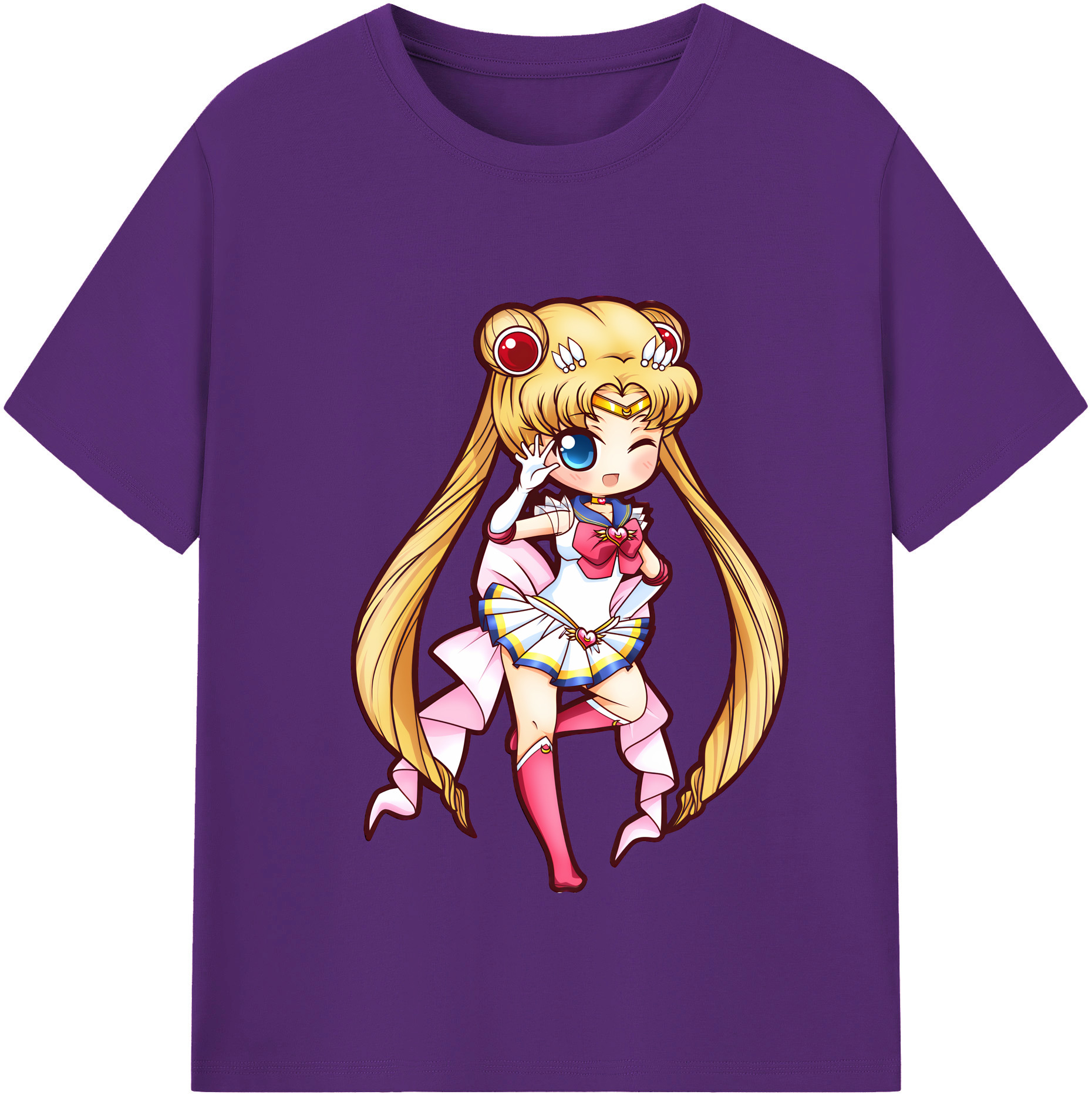 （画像用） 美少女戦士セーラームーン 月野 うさぎ つきの うさぎ Sailor Moon Tsukino Usagi 綿100％半袖Tシャツ（フロントプリント）