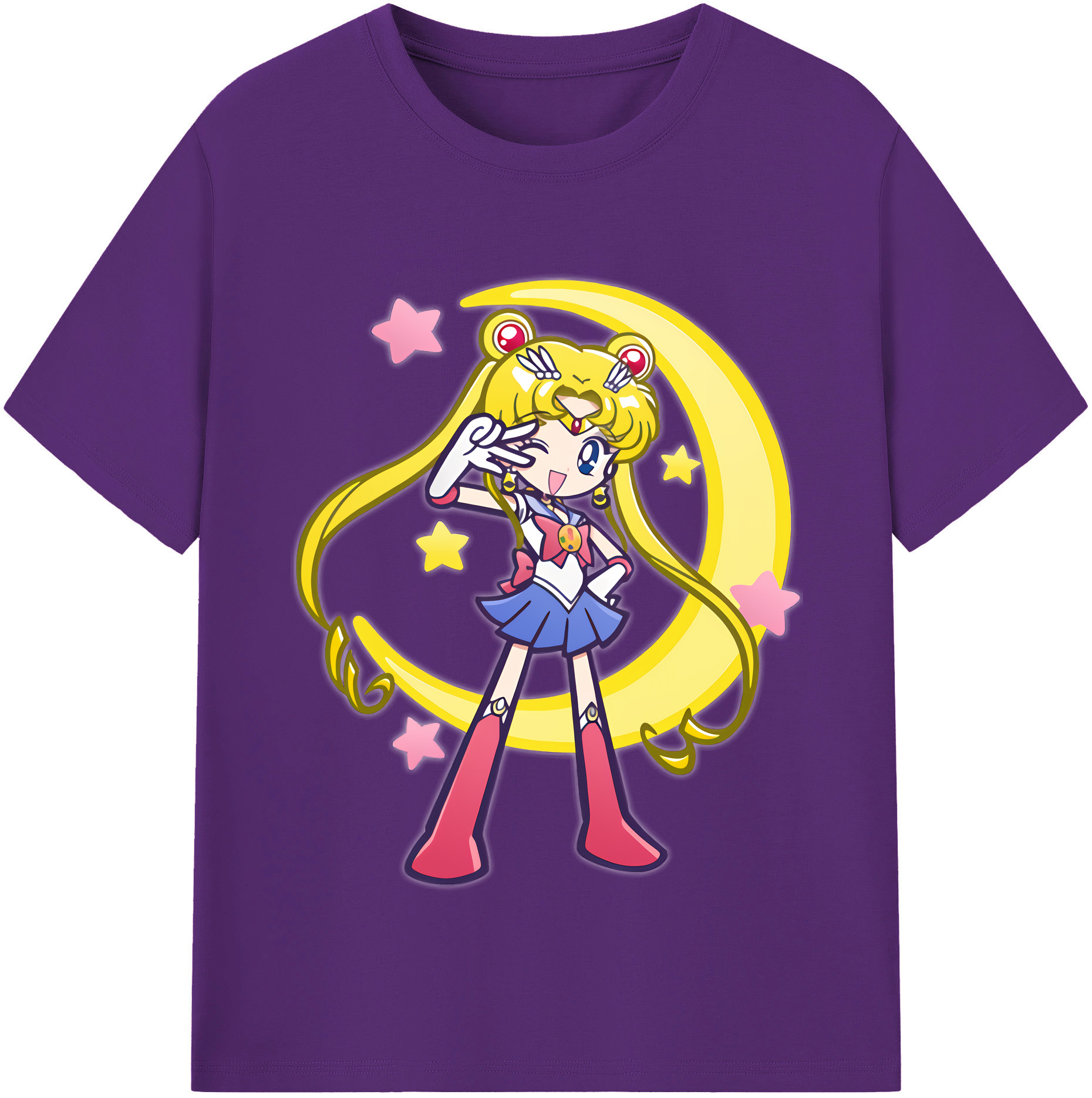 （画像用） 美少女戦士セーラームーン 月野 うさぎ つきの うさぎ Sailor Moon Tsukino Usagi 綿100％半袖Tシャツ（フロントプリント）