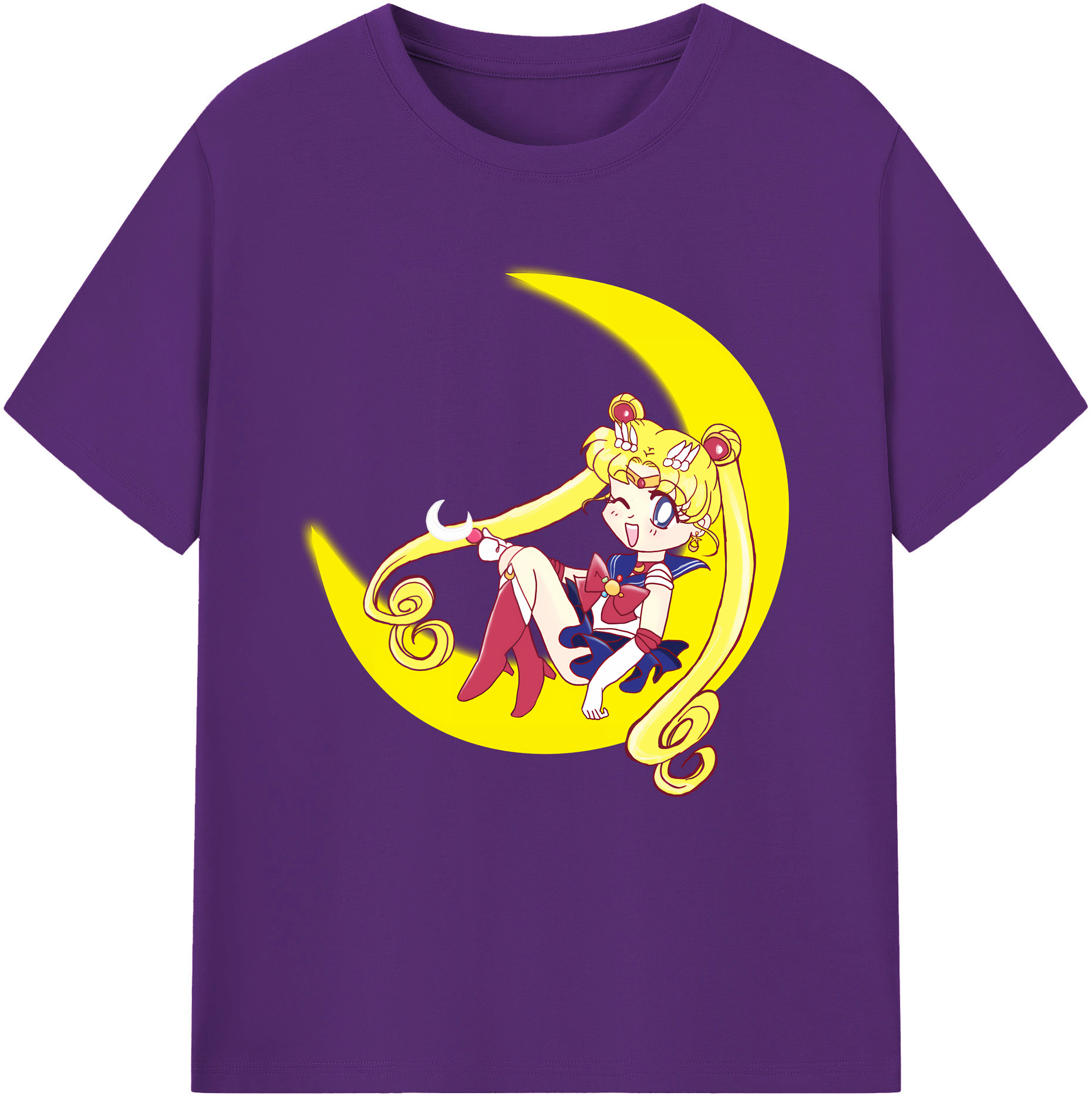 （画像用） 美少女戦士セーラームーン 月野 うさぎ つきの うさぎ Sailor Moon Tsukino Usagi 綿100％半袖Tシャツ（フロントプリント）
