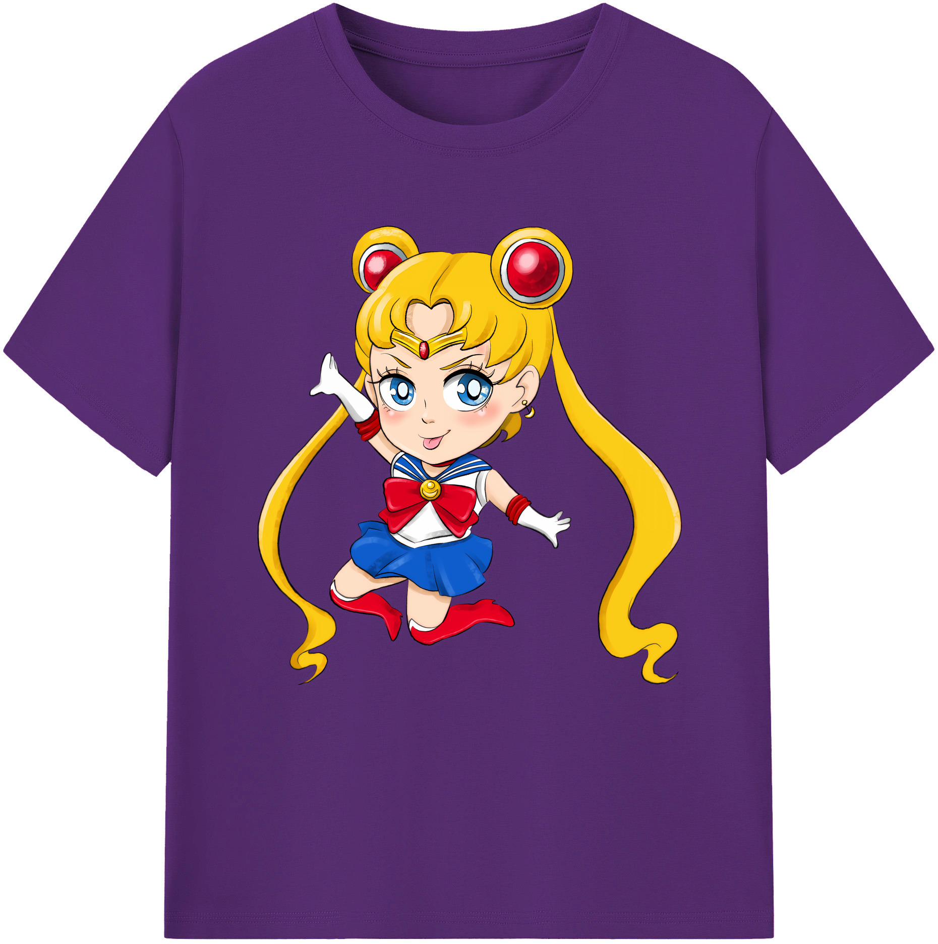 （画像用） 美少女戦士セーラームーン 月野 うさぎ つきの うさぎ Sailor Moon Tsukino Usagi 綿100％半袖Tシャツ（フロントプリント）