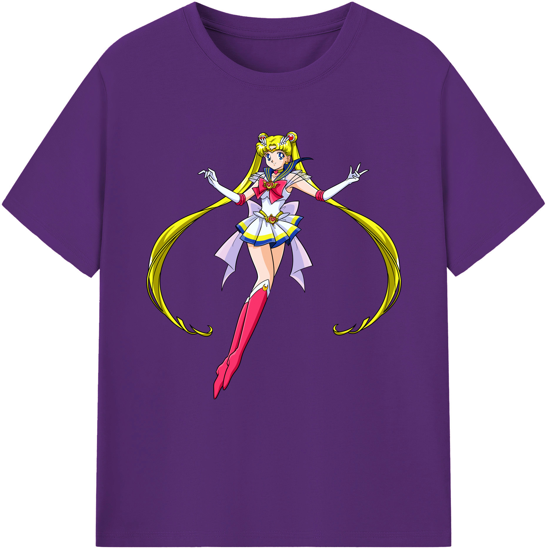 （画像用） 美少女戦士セーラームーン 月野 うさぎ つきの うさぎ Sailor Moon Tsukino Usagi 綿100％半袖Tシャツ（フロントプリント）