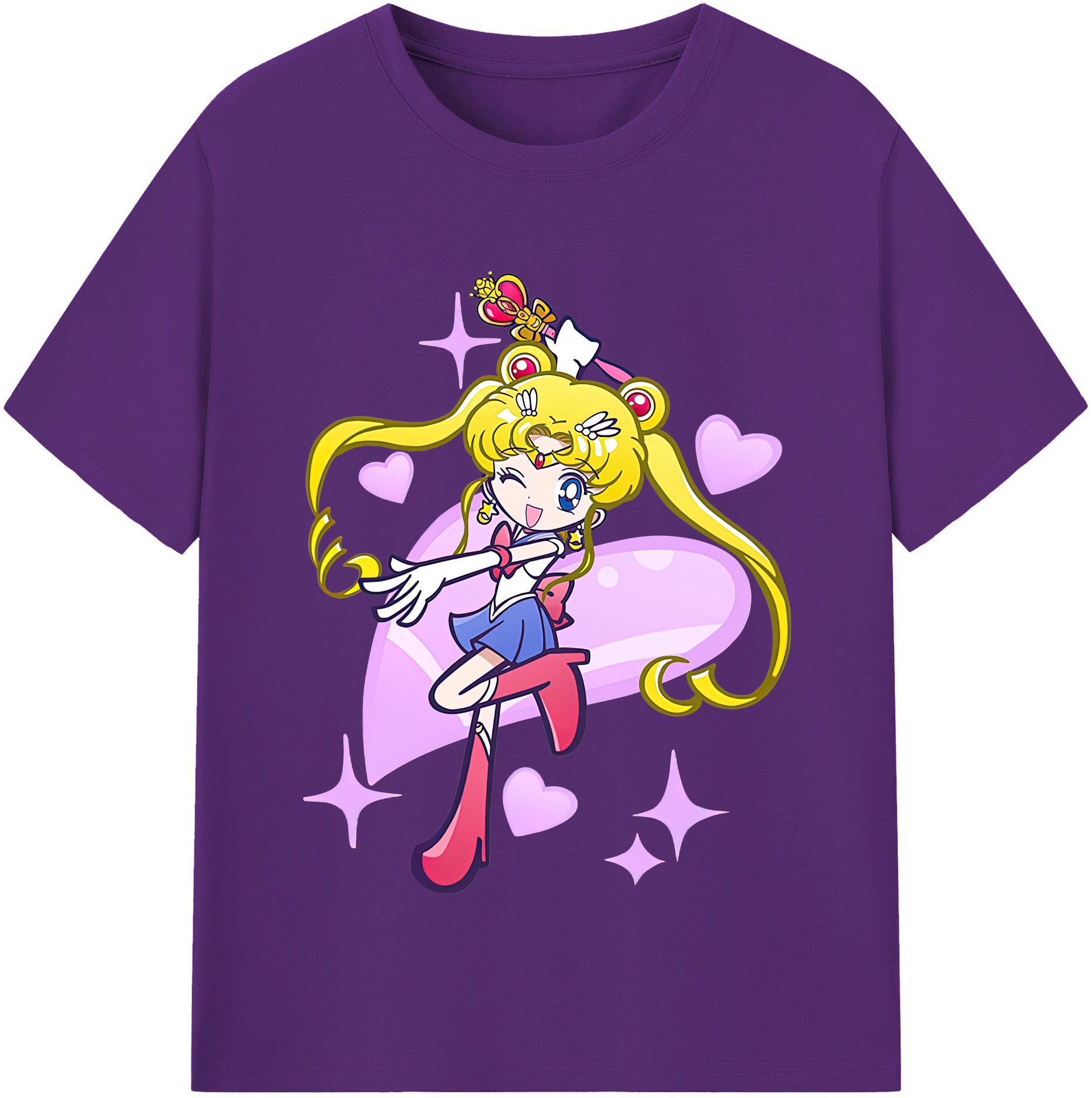 （画像用） 美少女戦士セーラームーン 月野 うさぎ つきの うさぎ Sailor Moon Tsukino Usagi 綿100％半袖Tシャツ（フロントプリント）