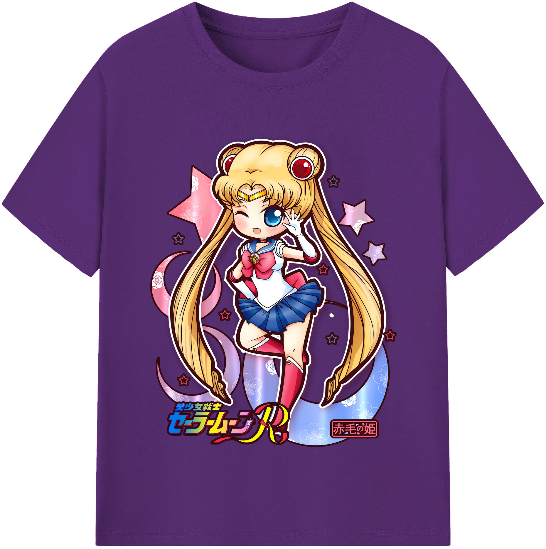 （画像用） 美少女戦士セーラームーン 月野 うさぎ つきの うさぎ Sailor Moon Tsukino Usagi 綿100％半袖Tシャツ（フロントプリント）