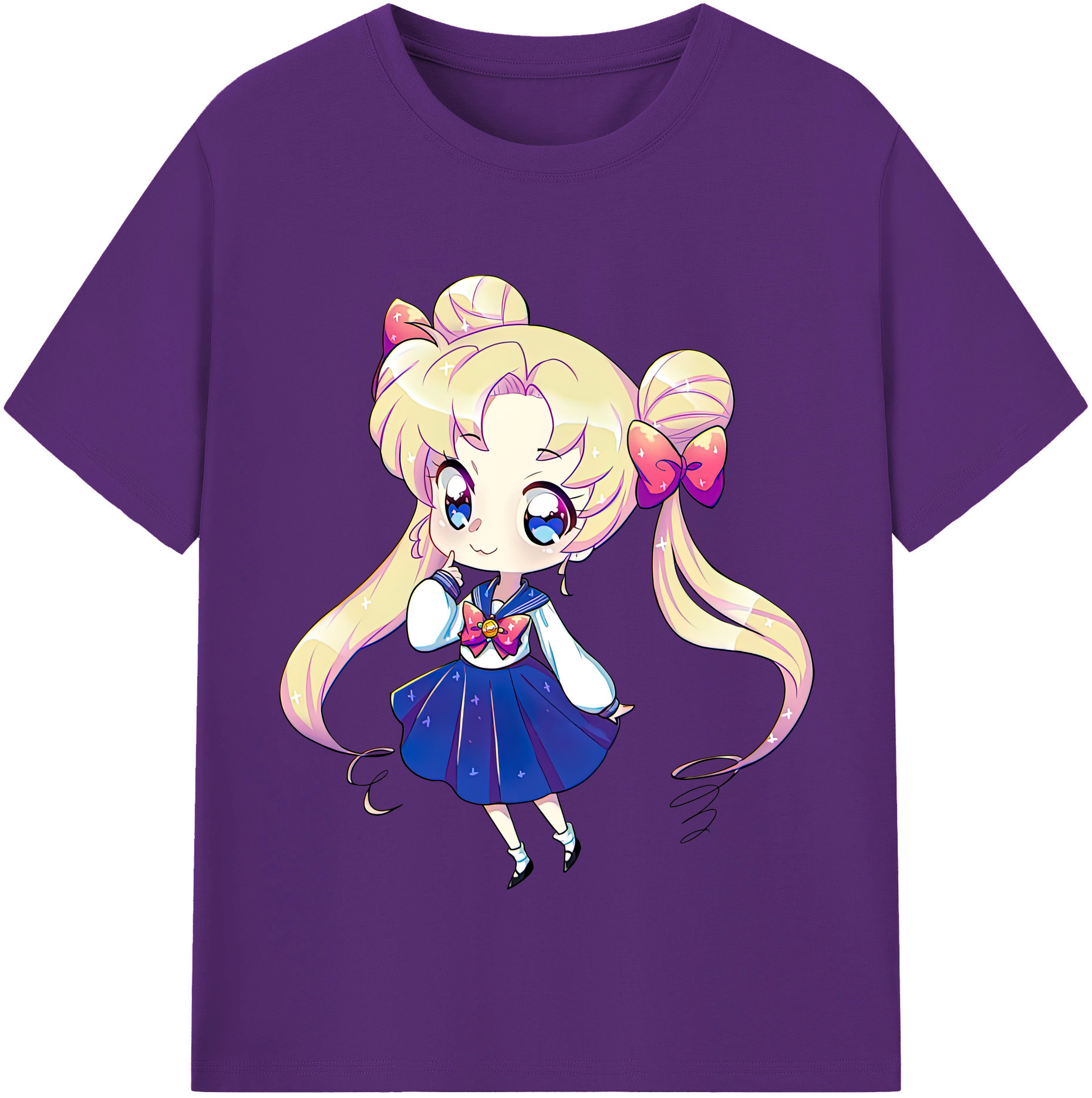 （画像用） 美少女戦士セーラームーン 月野 うさぎ つきの うさぎ Sailor Moon Tsukino Usagi 綿100％半袖Tシャツ（フロントプリント）