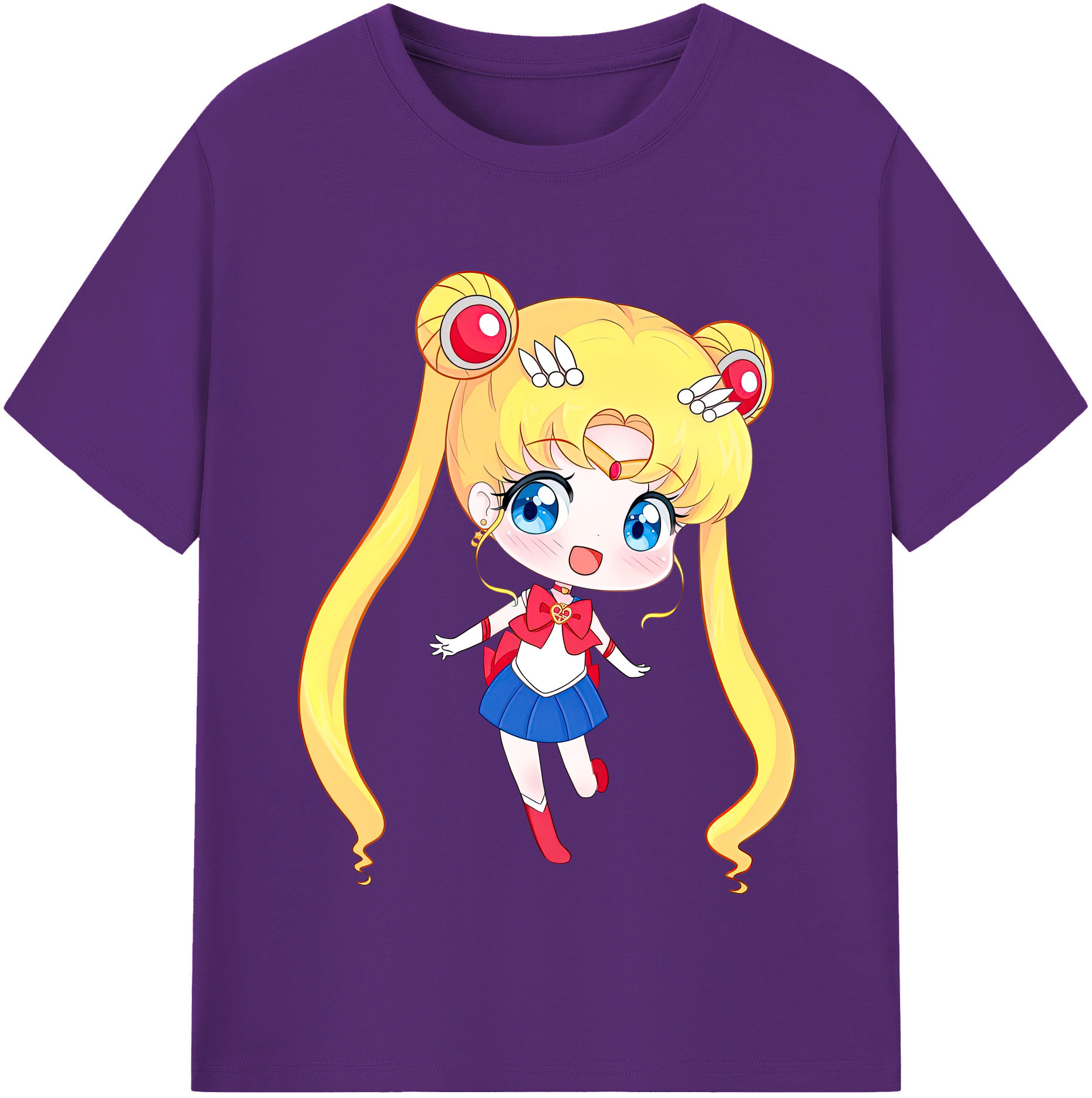 （画像用） 美少女戦士セーラームーン 月野 うさぎ つきの うさぎ Sailor Moon Tsukino Usagi 綿100％半袖Tシャツ（フロントプリント）