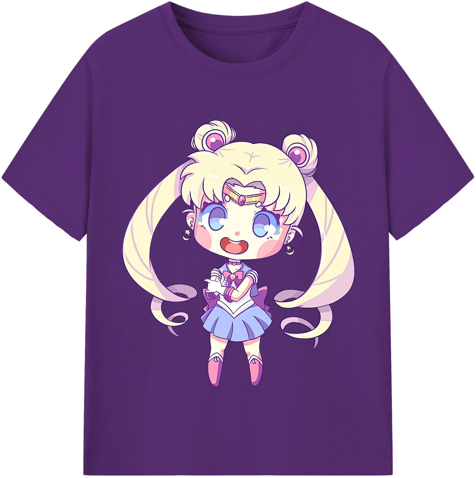（画像用） 美少女戦士セーラームーン 月野 うさぎ つきの うさぎ Sailor Moon Tsukino Usagi 綿100％半袖Tシャツ（フロントプリント）