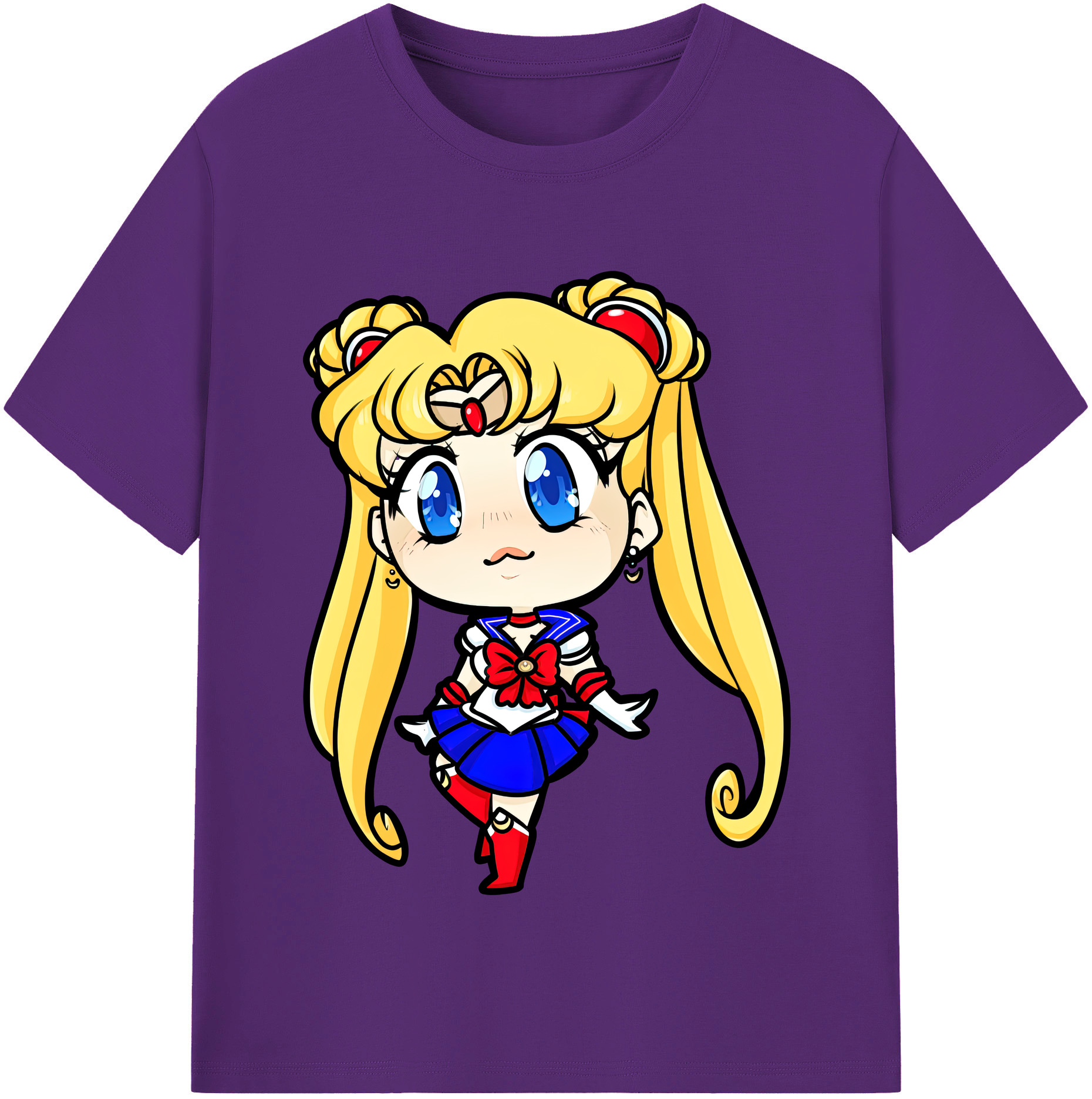（画像用） 美少女戦士セーラームーン 月野 うさぎ つきの うさぎ Sailor Moon Tsukino Usagi 綿100％半袖Tシャツ（フロントプリント）