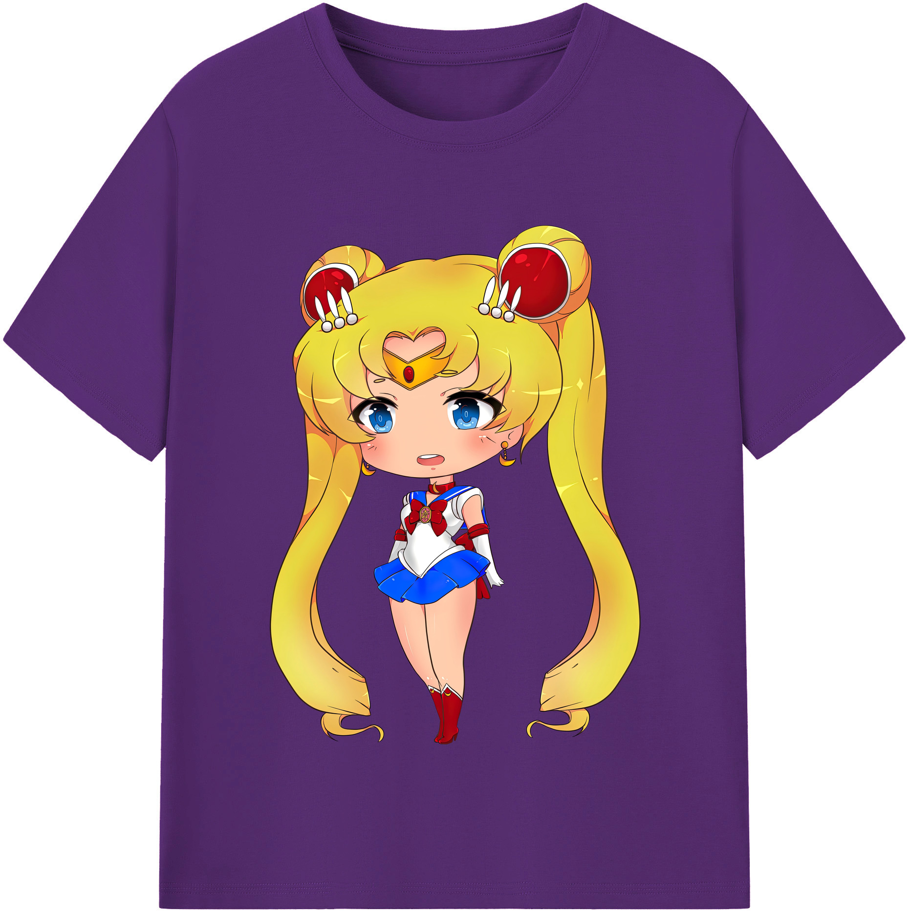 （画像用） 美少女戦士セーラームーン 月野 うさぎ つきの うさぎ Sailor Moon Tsukino Usagi 綿100％半袖Tシャツ（フロントプリント）