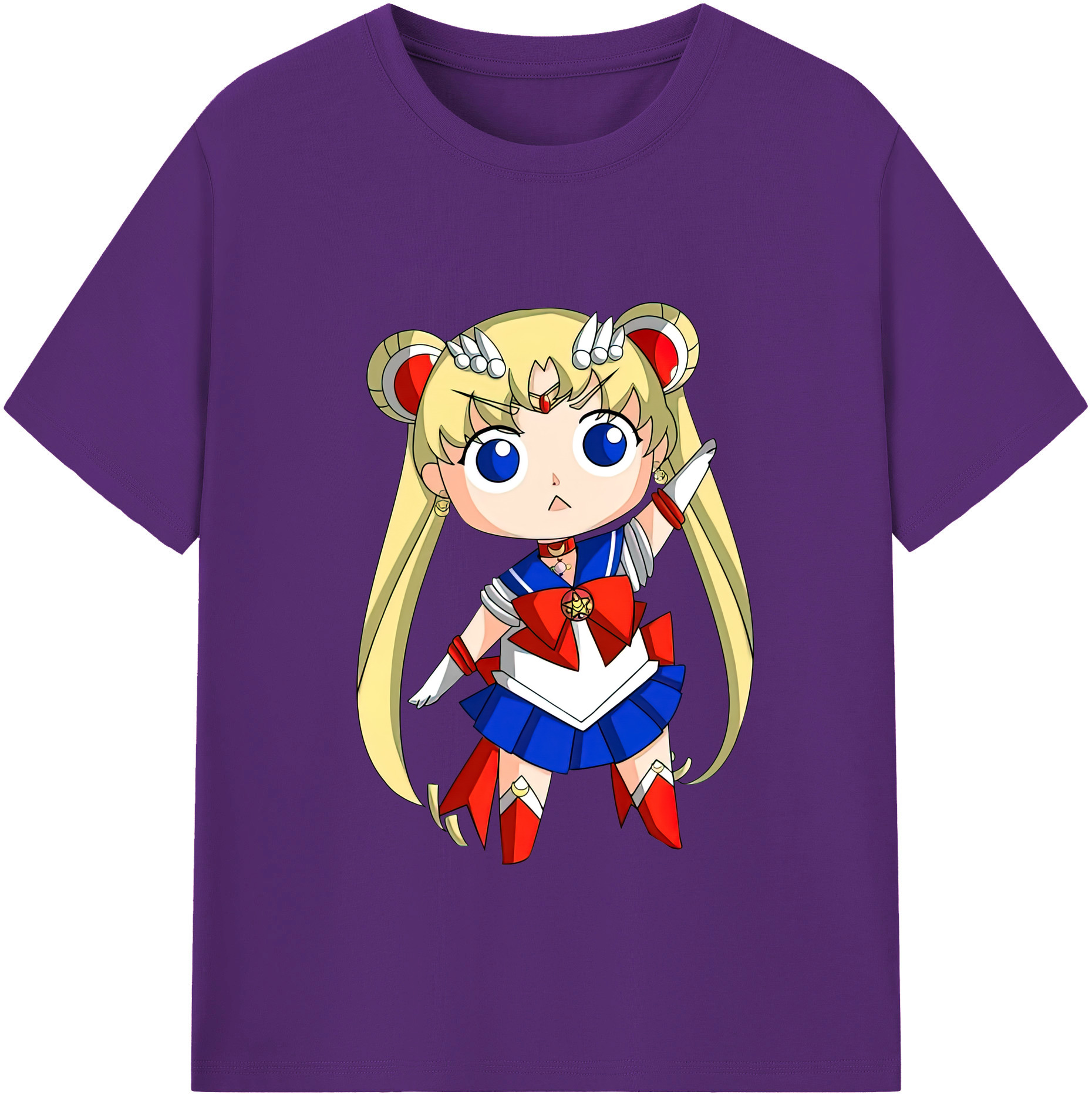 （画像用） 美少女戦士セーラームーン 月野 うさぎ つきの うさぎ Sailor Moon Tsukino Usagi 綿100％半袖Tシャツ（フロントプリント）