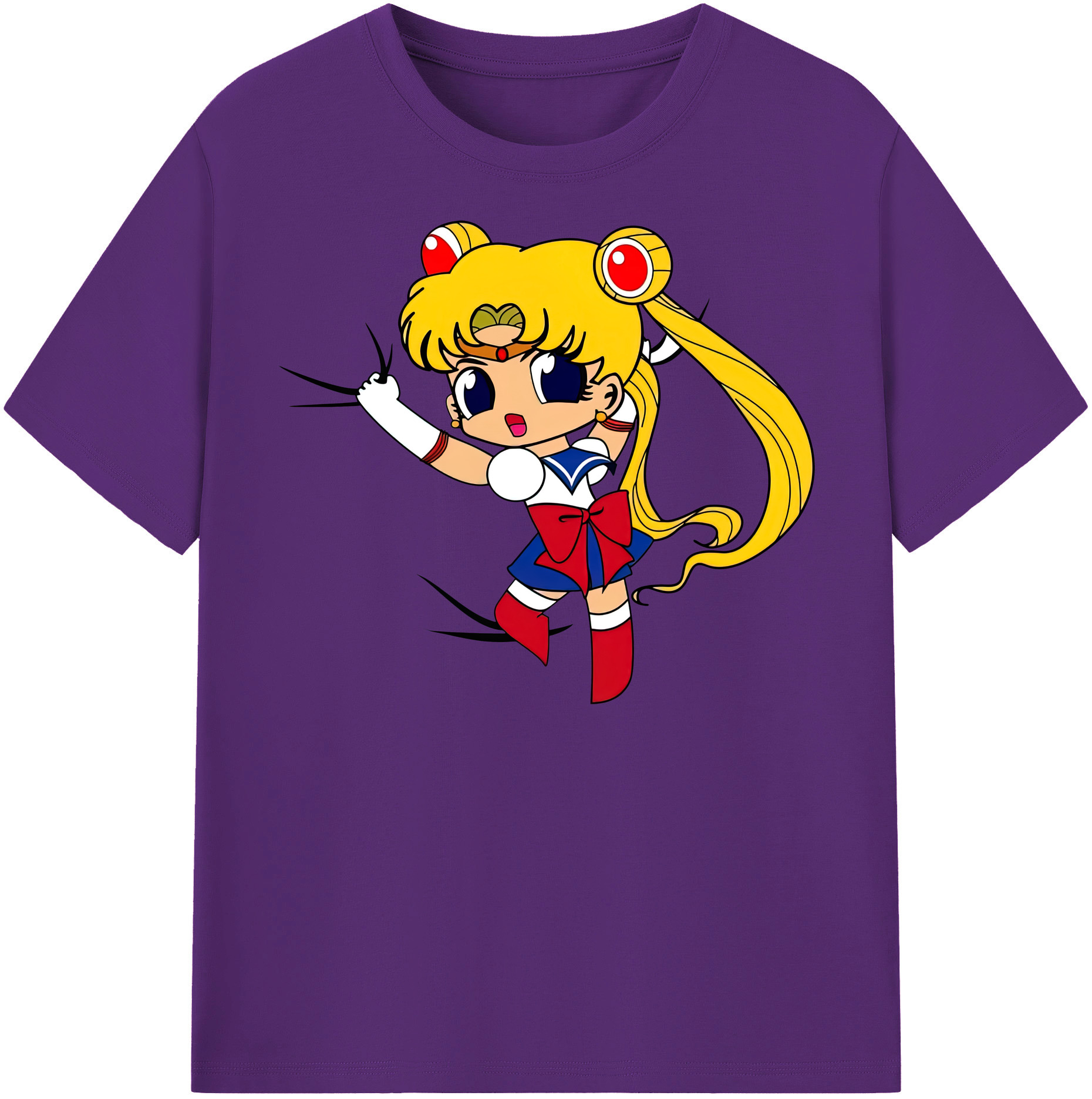 （画像用） 美少女戦士セーラームーン 月野 うさぎ つきの うさぎ Sailor Moon Tsukino Usagi 綿100％半袖Tシャツ（フロントプリント）