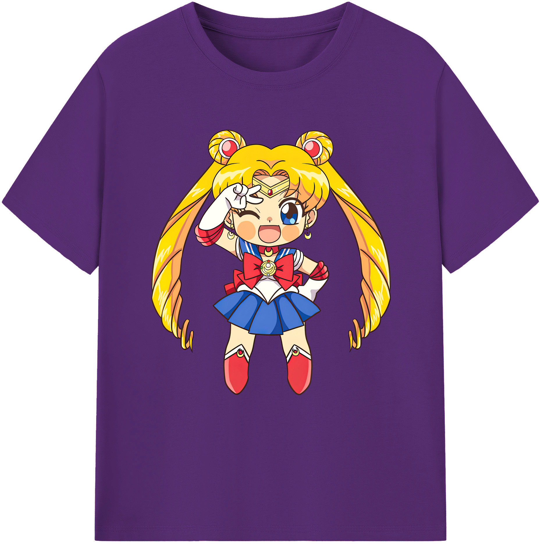 （画像用） 美少女戦士セーラームーン 月野 うさぎ つきの うさぎ Sailor Moon Tsukino Usagi 綿100％半袖Tシャツ（フロントプリント）