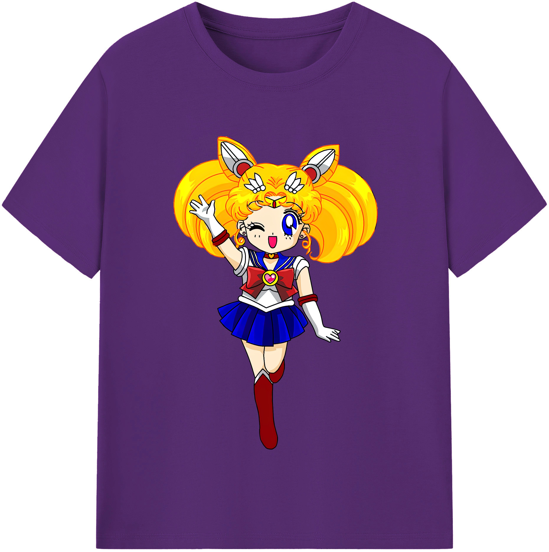 （画像用） 美少女戦士セーラームーン 月野 うさぎ つきの うさぎ Sailor Moon Tsukino Usagi 綿100％半袖Tシャツ（フロントプリント）
