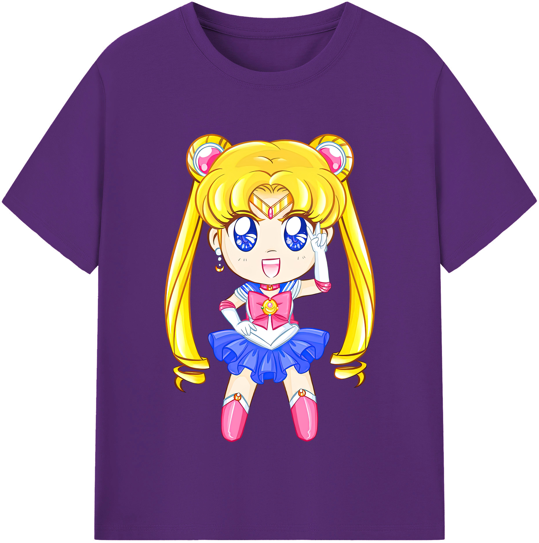 （画像用） 美少女戦士セーラームーン 月野 うさぎ つきの うさぎ Sailor Moon Tsukino Usagi 綿100％半袖Tシャツ（フロントプリント）