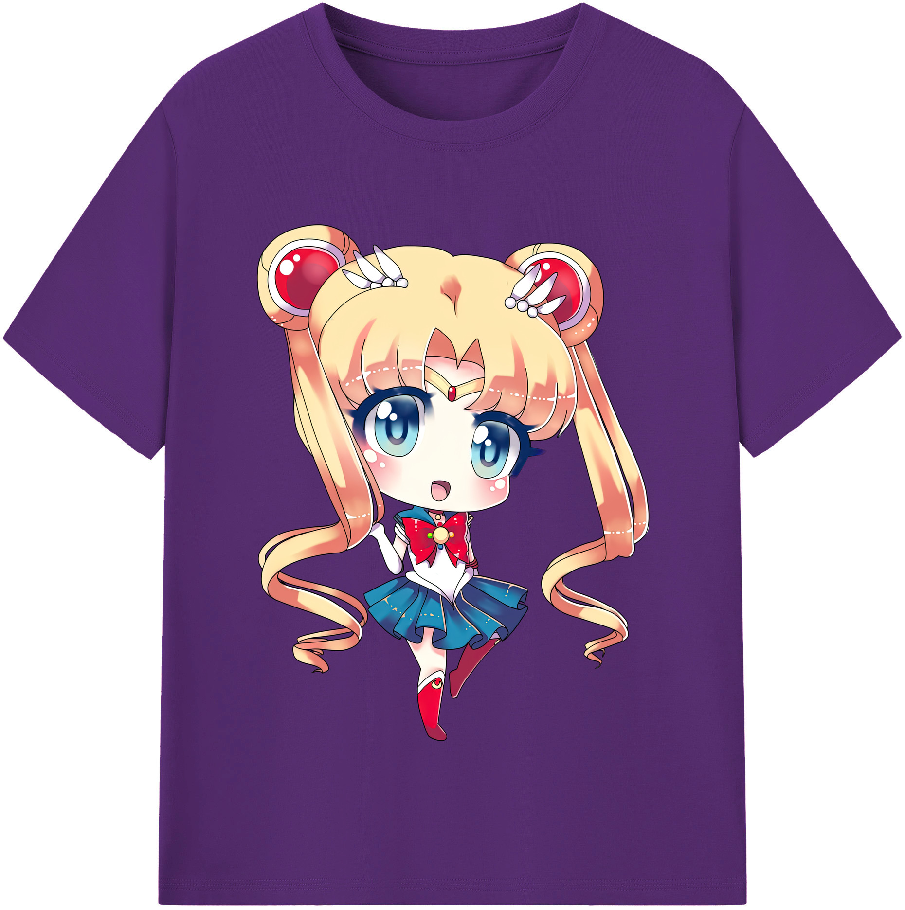 （画像用） 美少女戦士セーラームーン 月野 うさぎ つきの うさぎ Sailor Moon Tsukino Usagi 綿100％半袖Tシャツ（フロントプリント）