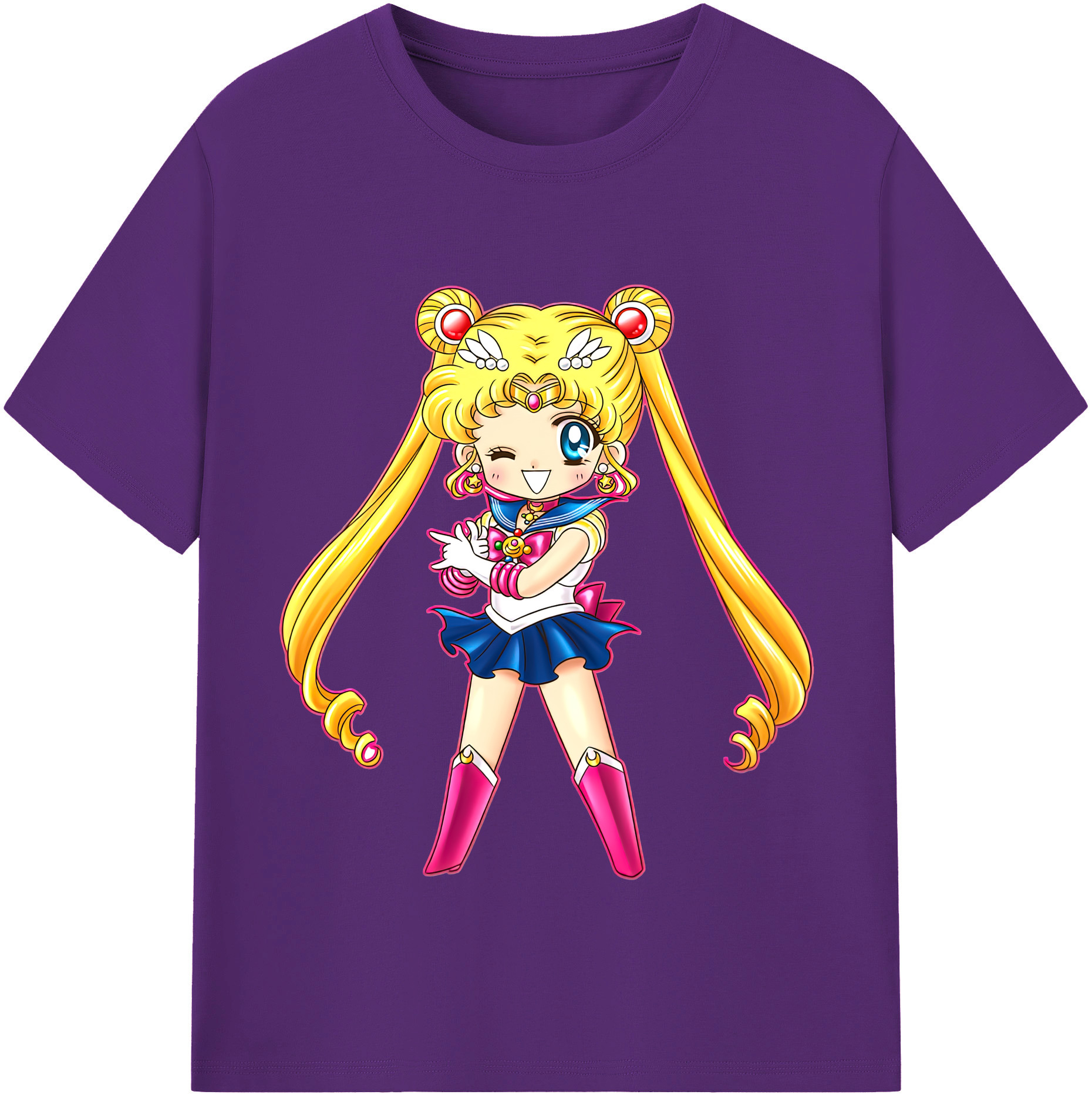 （画像用） 美少女戦士セーラームーン 月野 うさぎ つきの うさぎ Sailor Moon Tsukino Usagi 綿100％半袖Tシャツ（フロントプリント）
