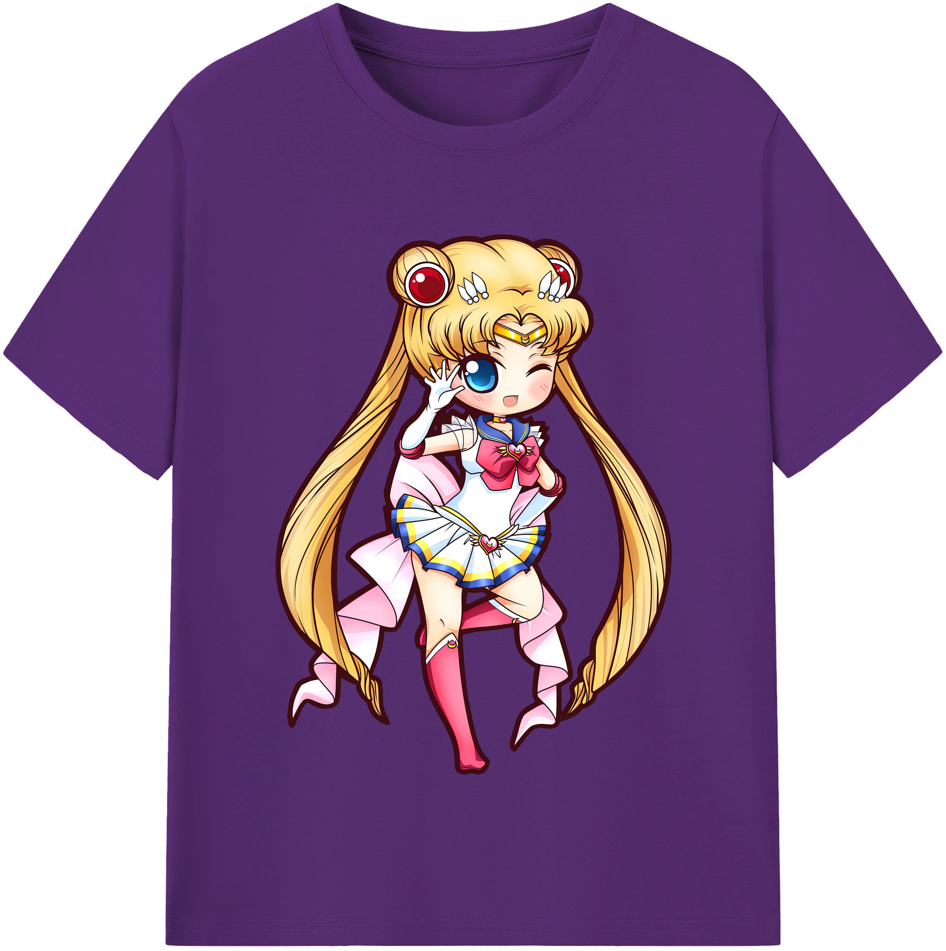 （画像用） 美少女戦士セーラームーン 月野 うさぎ つきの うさぎ Sailor Moon Tsukino Usagi 綿100％半袖Tシャツ（フロントプリント）