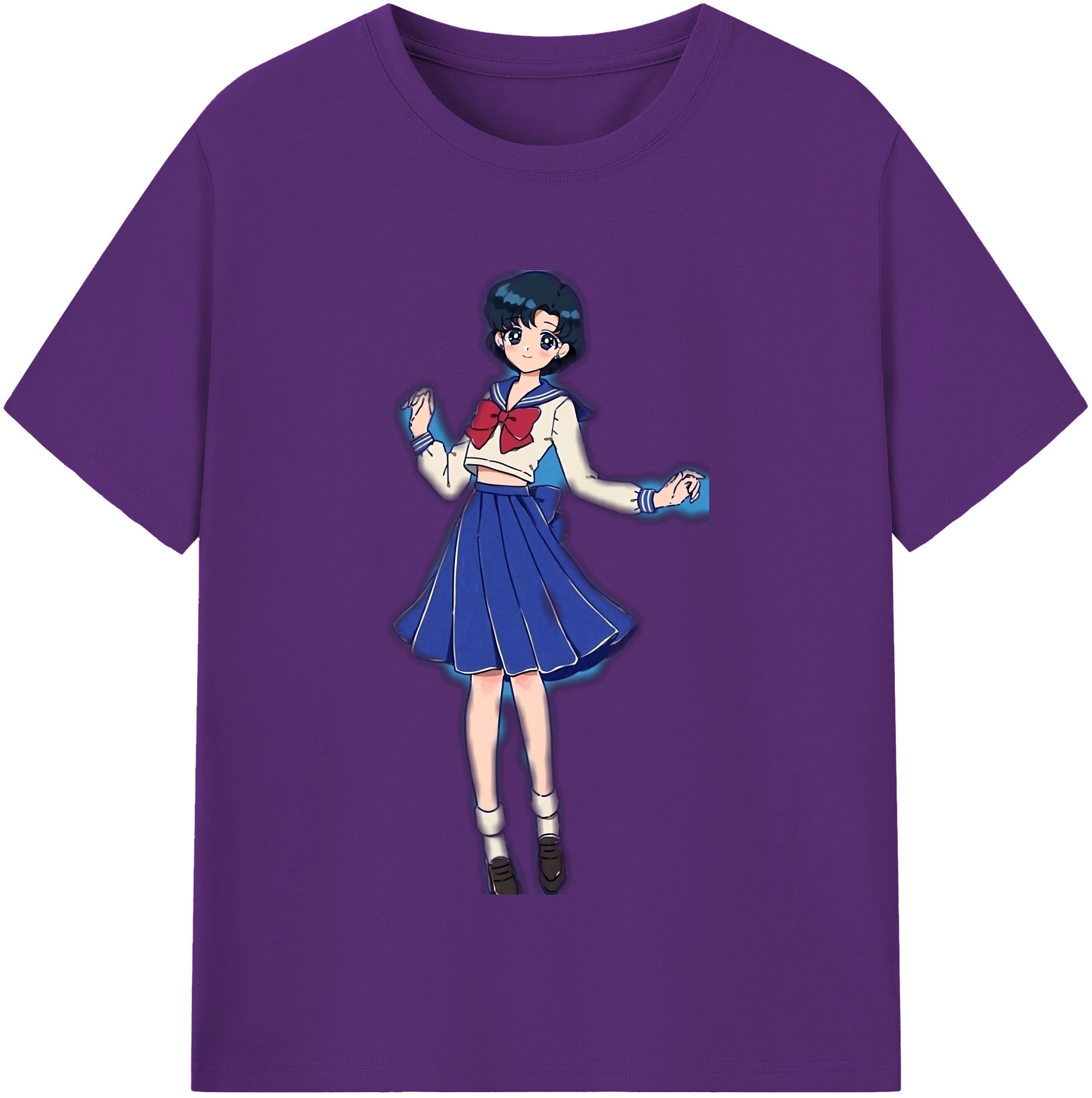 （画像用） 美少女戦士セーラームーン 水野 亜美 みずの あみ Sailor Moon Mizuno Ami 綿100％半袖Tシャツ（フロントプリント）