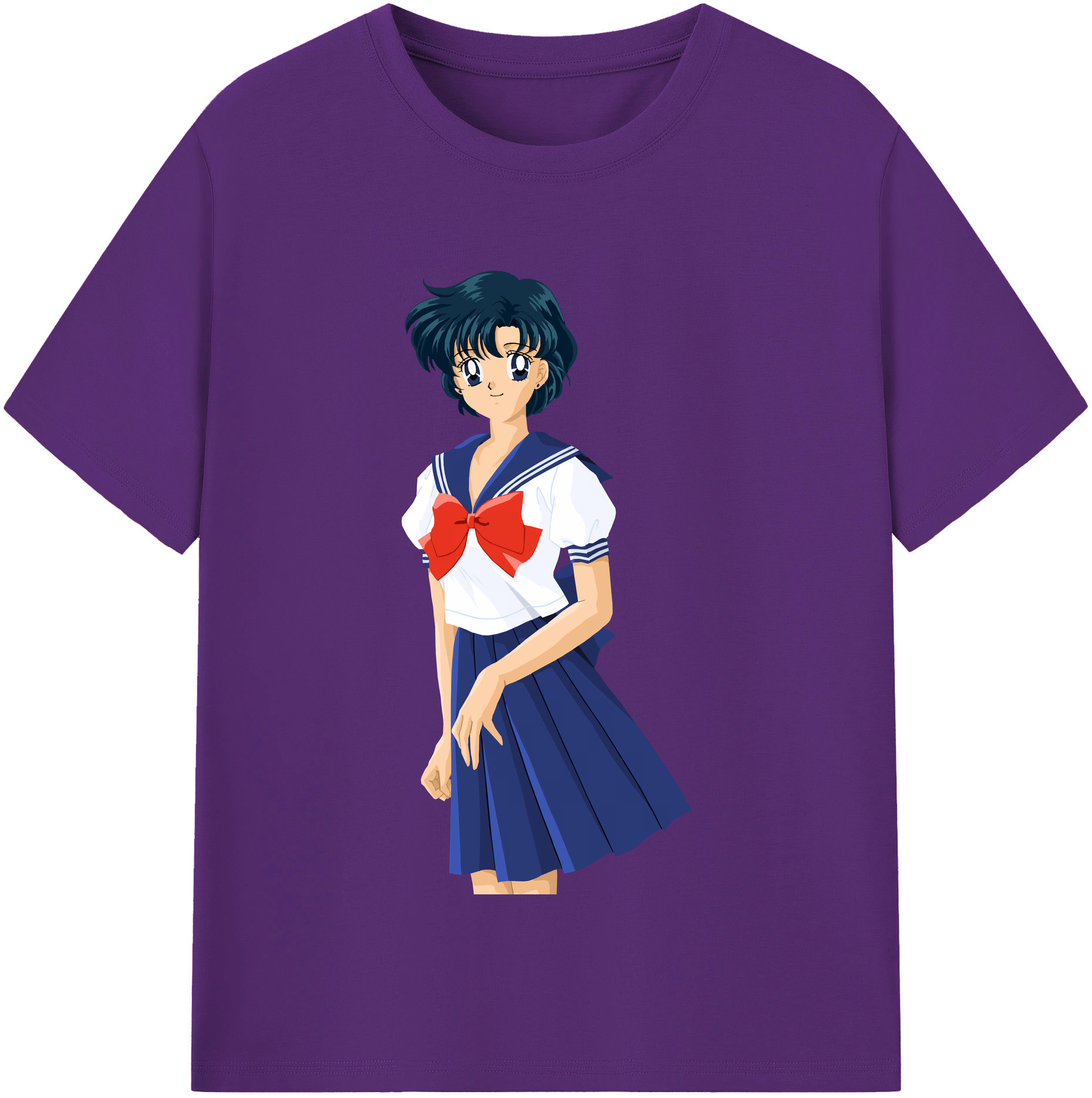 （画像用） 美少女戦士セーラームーン 水野 亜美 みずの あみ Sailor Moon Mizuno Ami 綿100％半袖Tシャツ（フロントプリント）