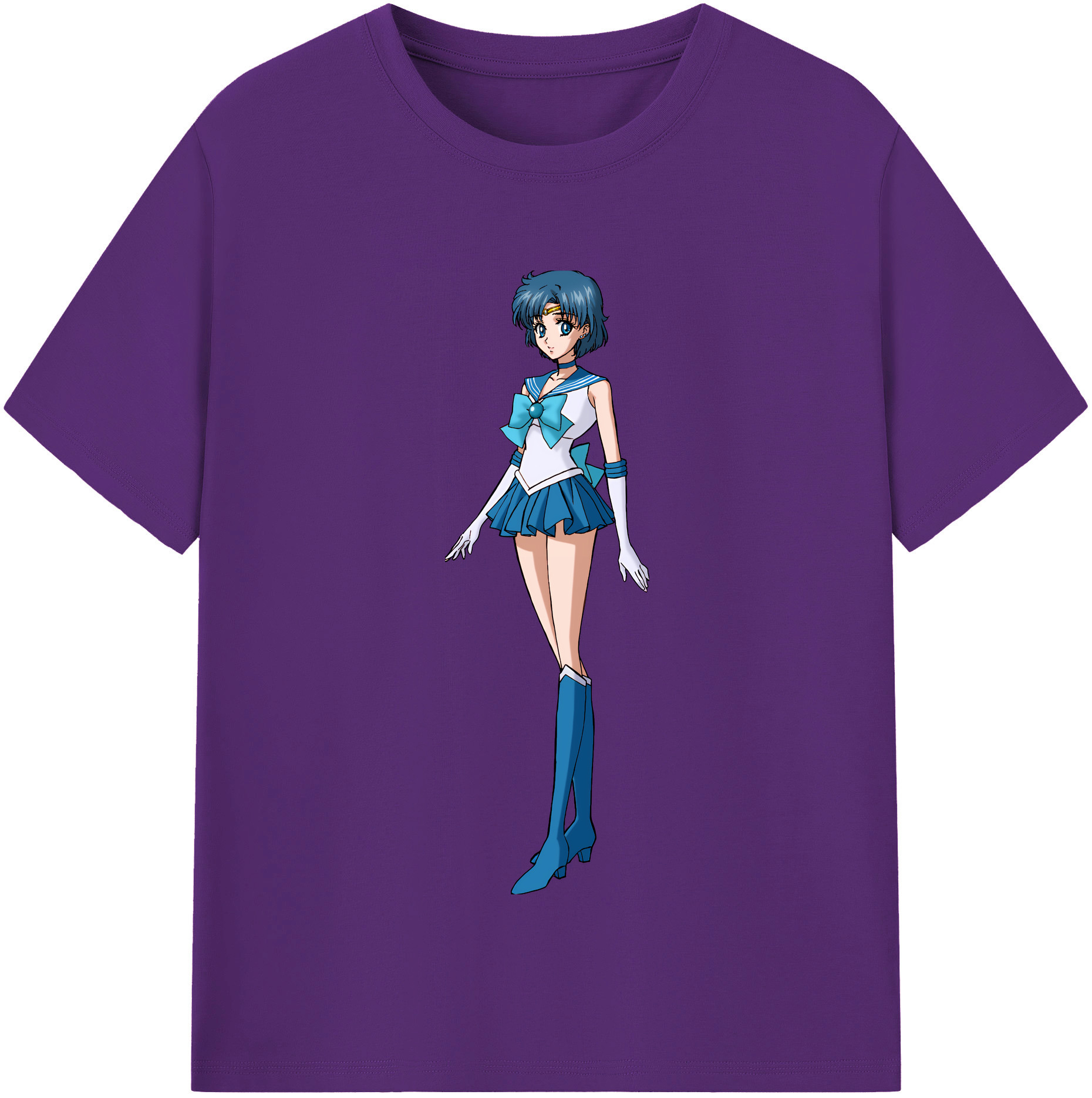 （画像用） 美少女戦士セーラームーン 水野 亜美 みずの あみ Sailor Moon Mizuno Ami 綿100％半袖Tシャツ（フロントプリント）