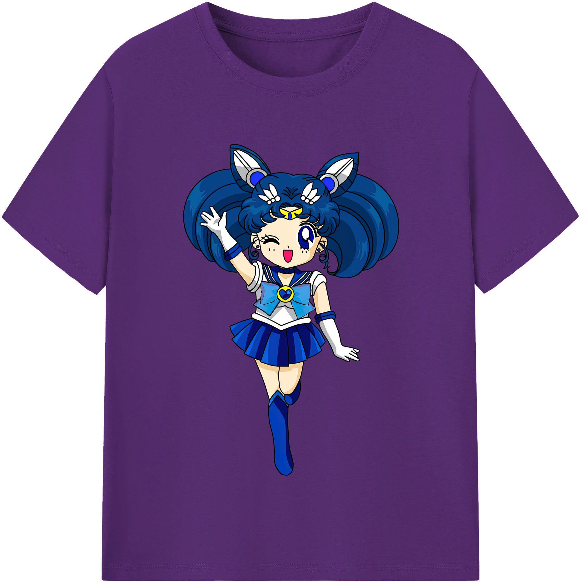 （画像用） 美少女戦士セーラームーン 水野 亜美 みずの あみ Sailor Moon Mizuno Ami 綿100％半袖Tシャツ（フロントプリント）