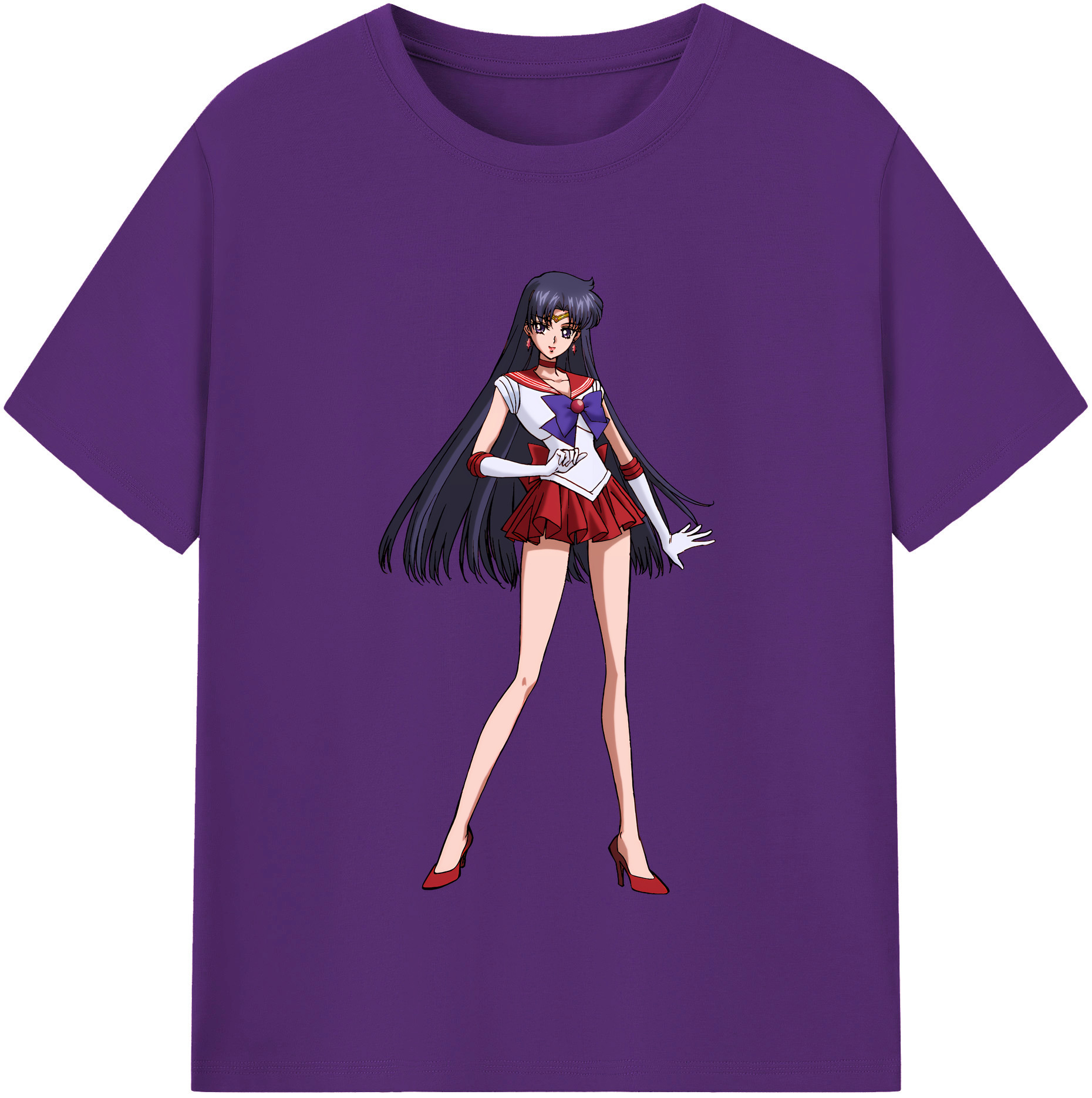 （画像用） 美少女戦士セーラームーン 火野レイ ひの レイ Sailor Moon Hino Rei （セーラーマーズ,Sailor Mars） 綿100％半袖Tシャツ（フロントプリント）