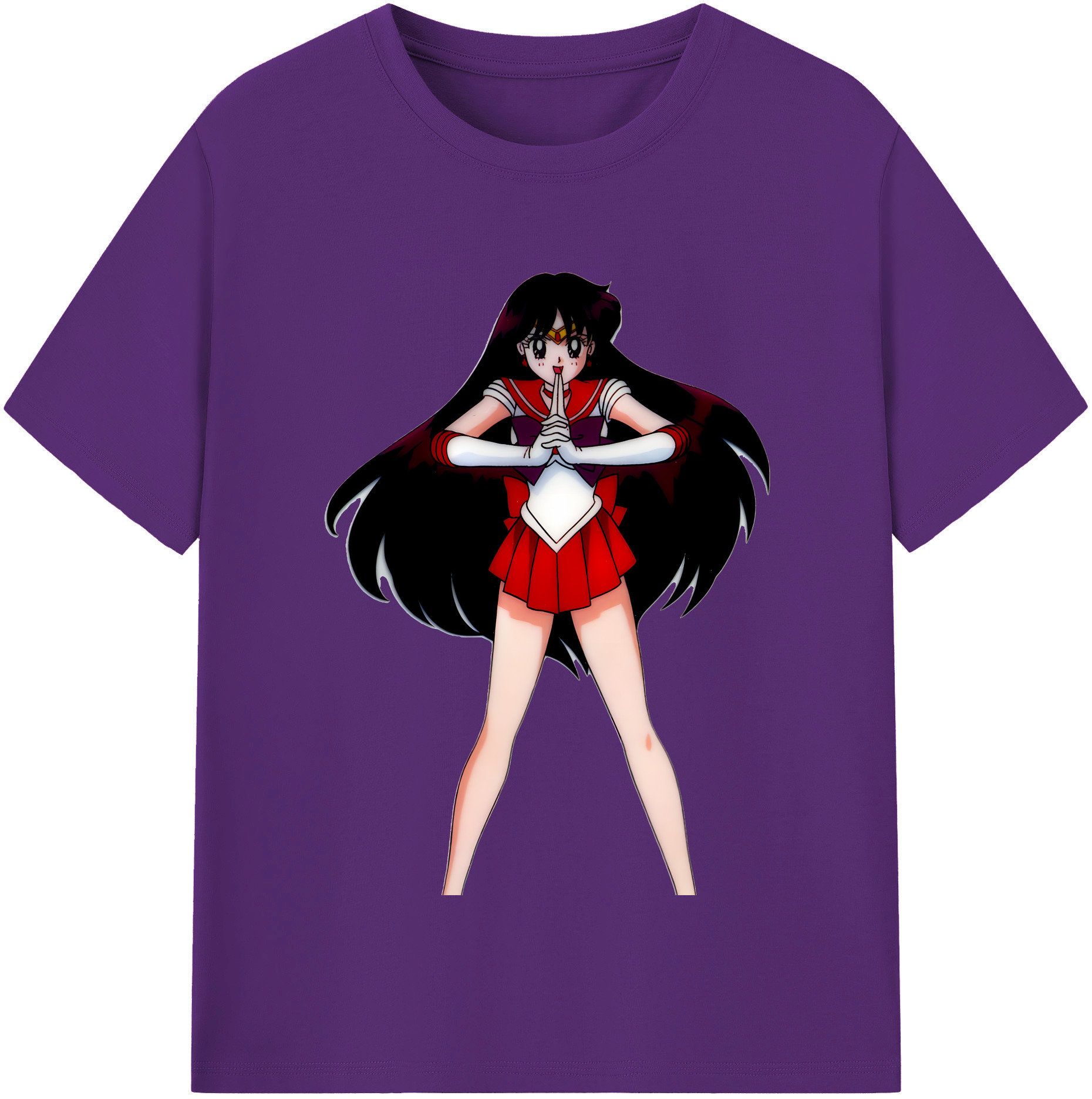 （画像用） 美少女戦士セーラームーン 火野レイ ひの レイ Sailor Moon Hino Rei （セーラーマーズ,Sailor Mars） 綿100％半袖Tシャツ（フロントプリント）