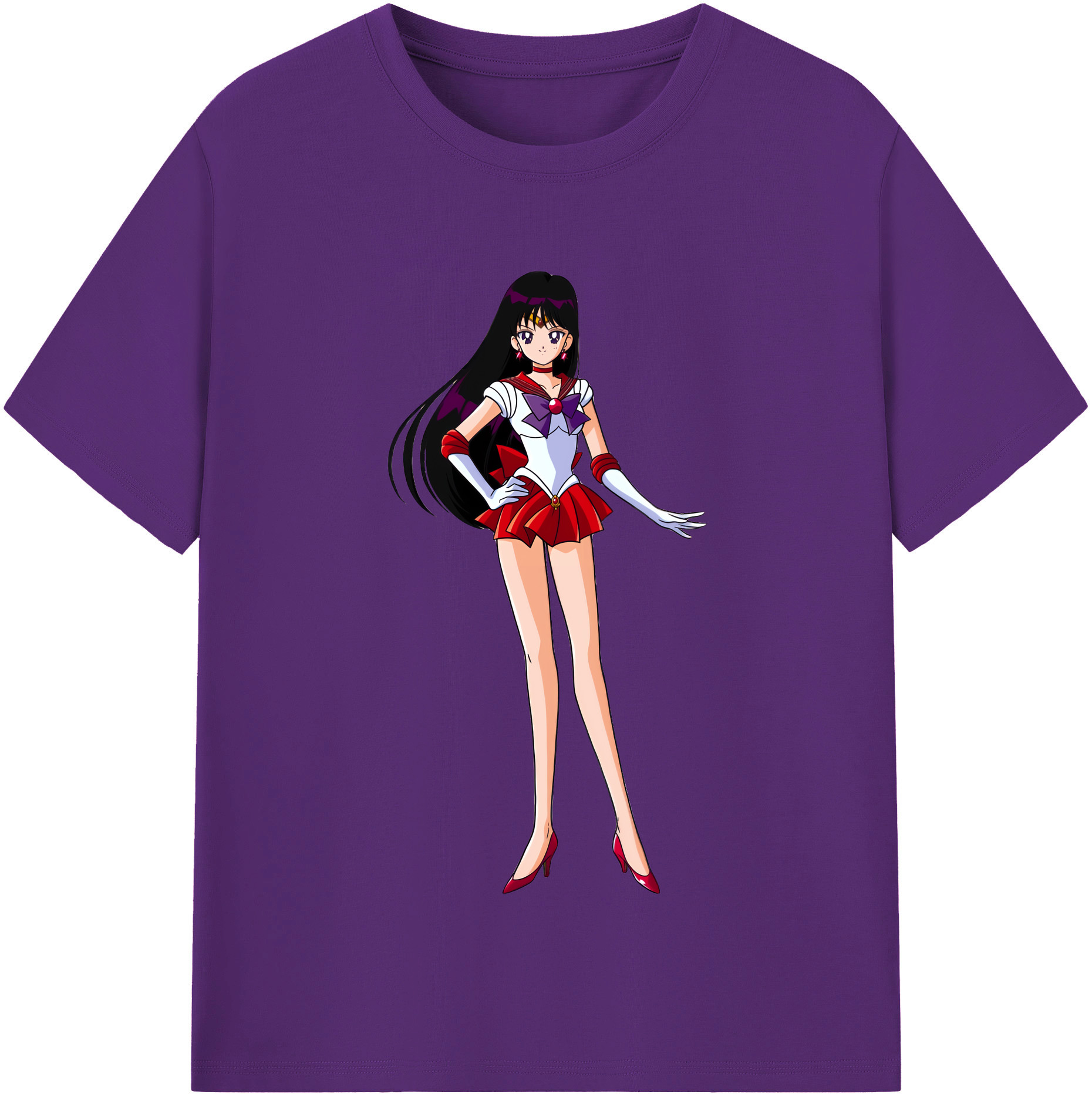 （画像用） 美少女戦士セーラームーン 火野レイ ひの レイ Sailor Moon Hino Rei （セーラーマーズ,Sailor Mars） 綿100％半袖Tシャツ（フロントプリント）