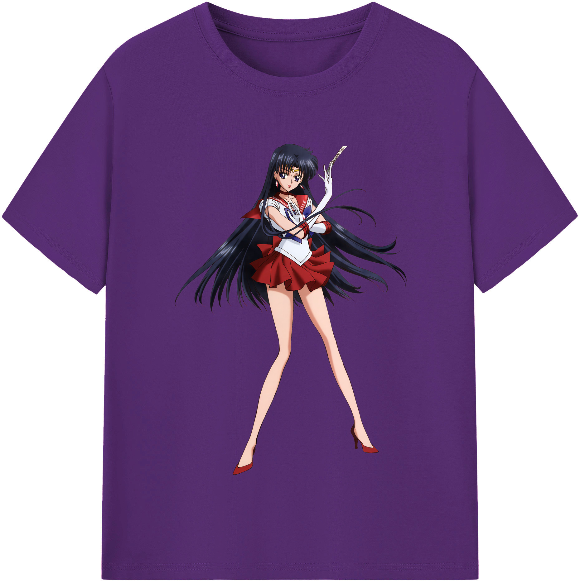 （画像用） 美少女戦士セーラームーン 火野レイ ひの レイ Sailor Moon Hino Rei （セーラーマーズ,Sailor Mars） 綿100％半袖Tシャツ（フロントプリント）