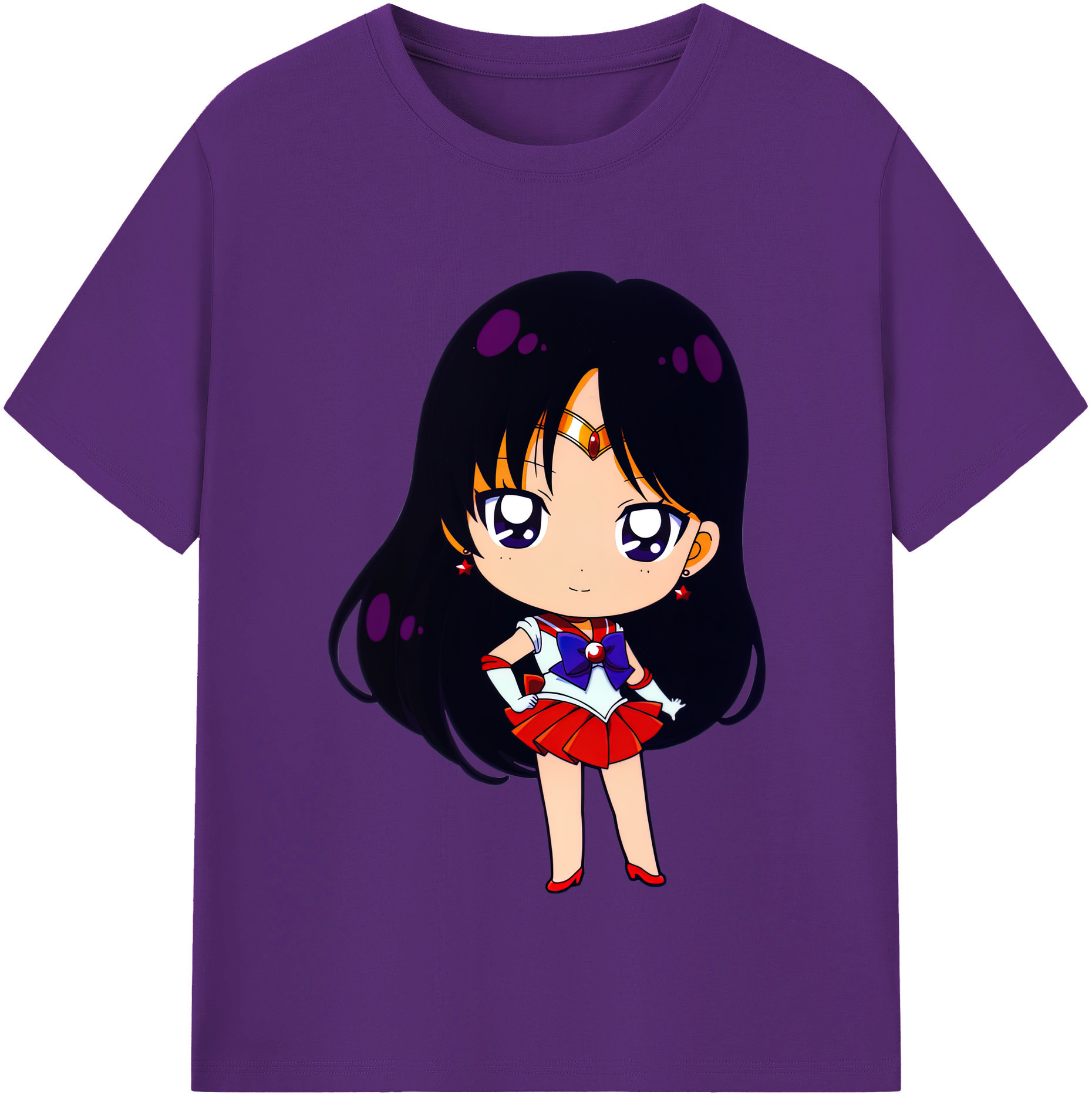 （画像用） 美少女戦士セーラームーン 火野レイ ひの レイ Sailor Moon Hino Rei （セーラーマーズ,Sailor Mars） 綿100％半袖Tシャツ（フロントプリント）