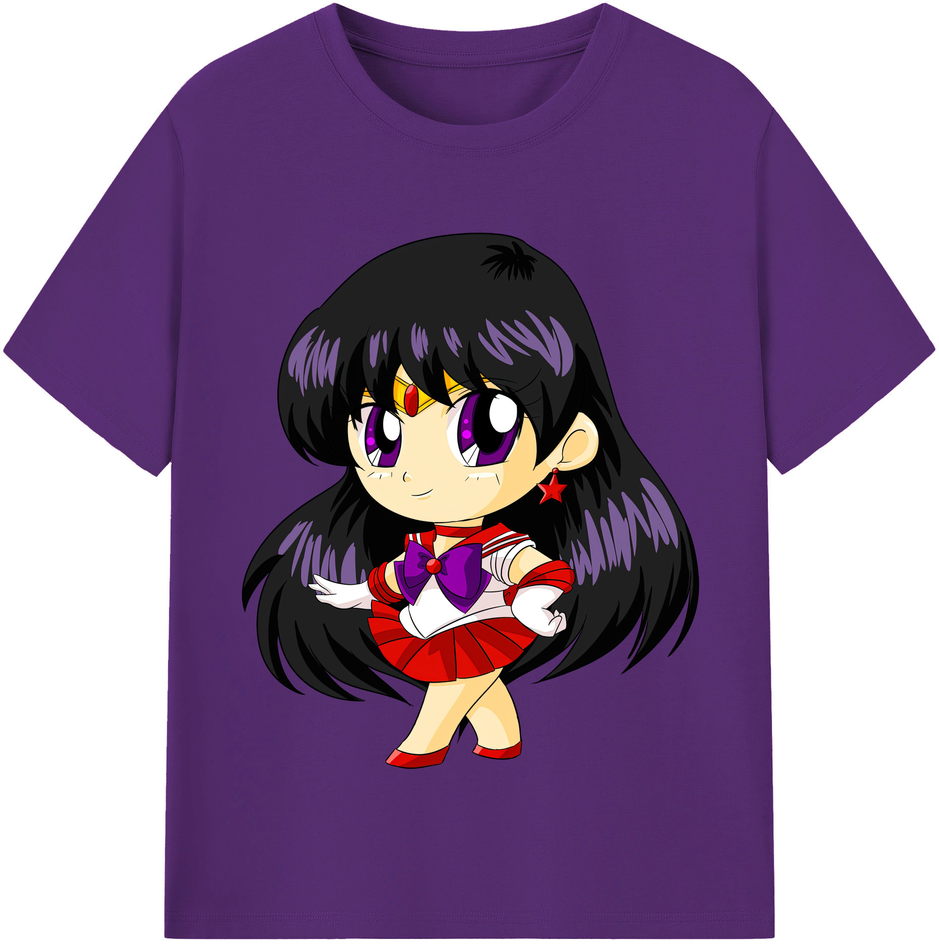 （画像用） 美少女戦士セーラームーン 火野レイ ひの レイ Sailor Moon Hino Rei （セーラーマーズ,Sailor Mars） 綿100％半袖Tシャツ（フロントプリント）