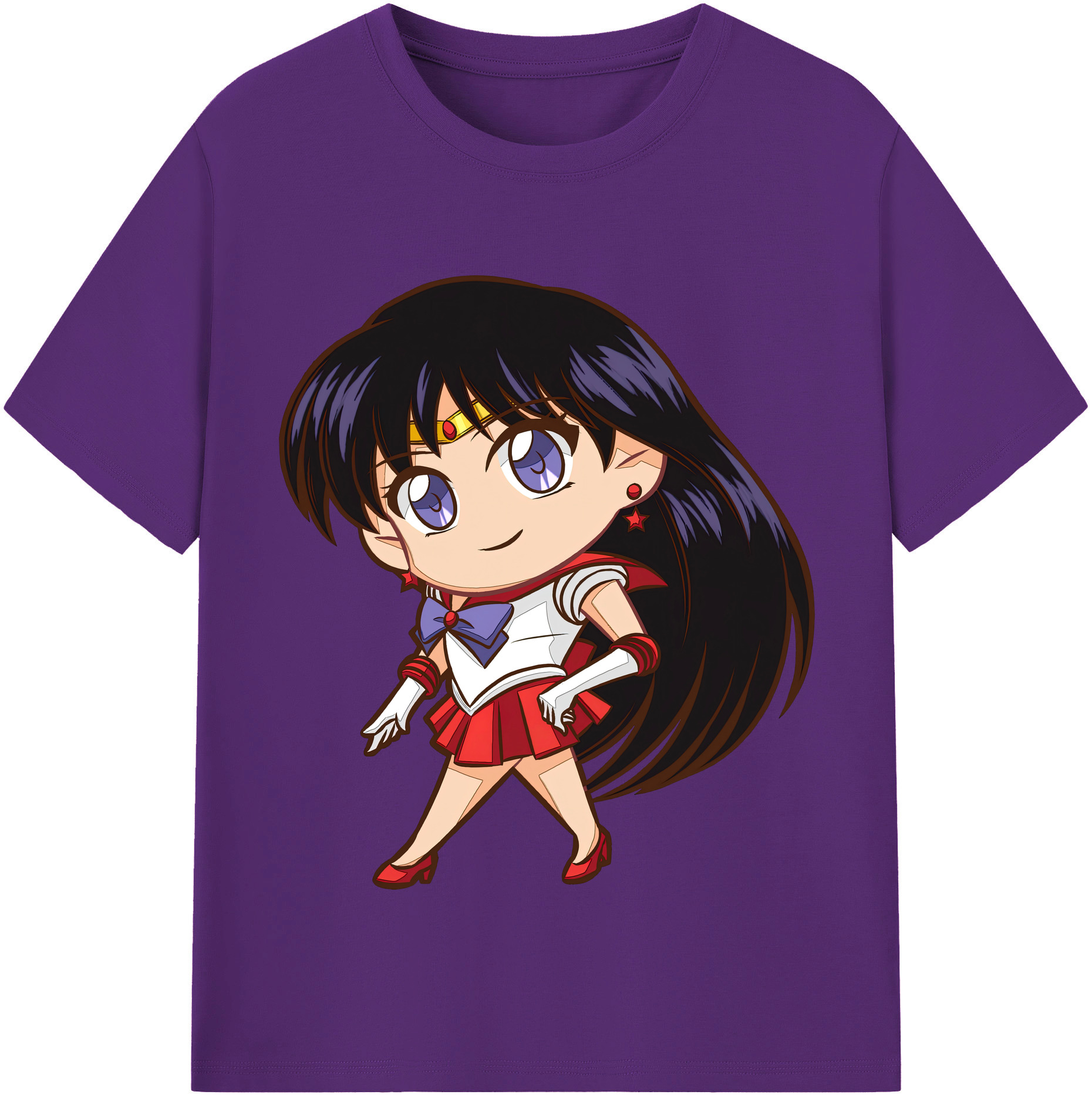 （画像用） 美少女戦士セーラームーン 火野レイ ひの レイ Sailor Moon Hino Rei （セーラーマーズ,Sailor Mars） 綿100％半袖Tシャツ（フロントプリント）