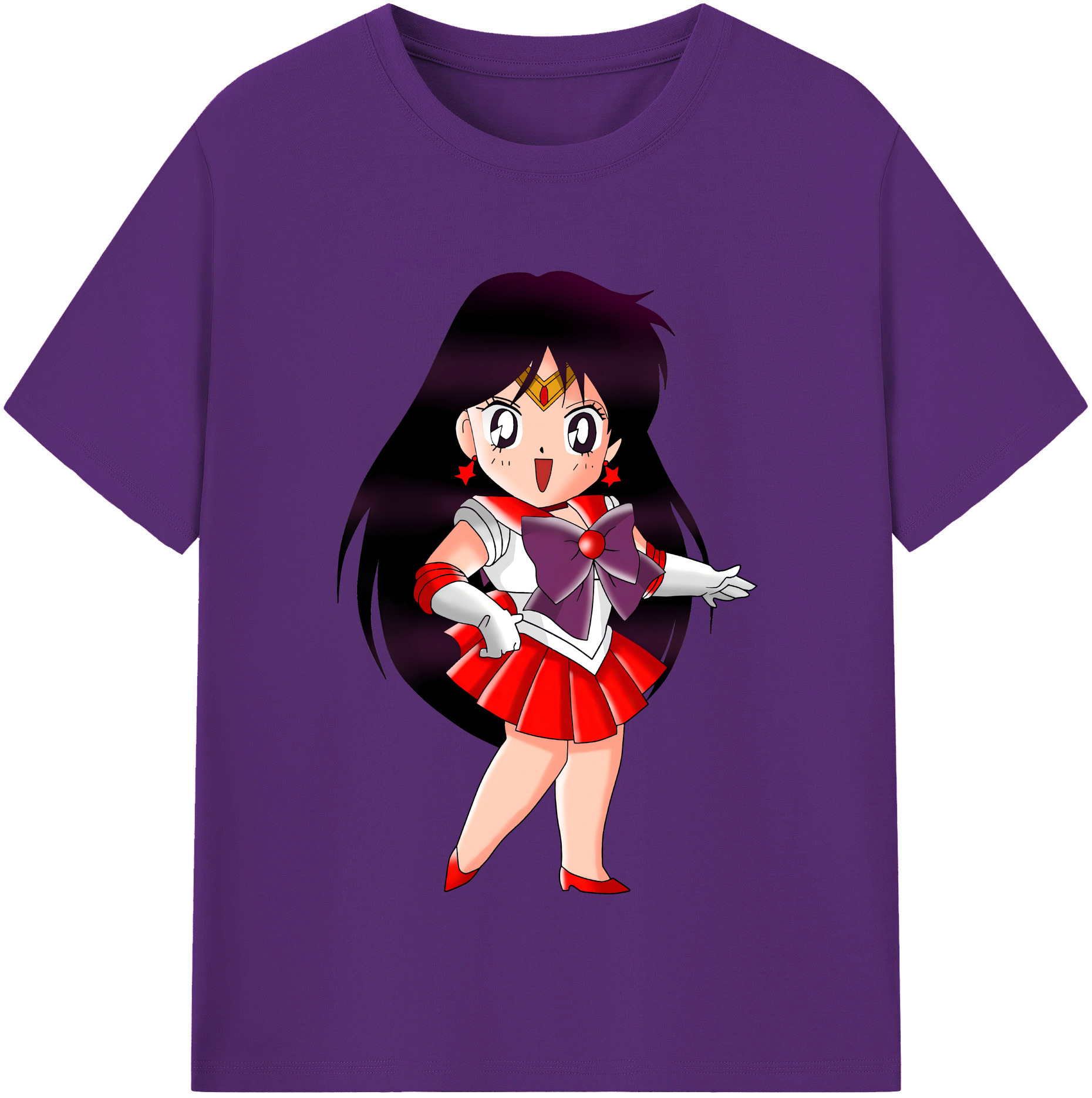 （画像用） 美少女戦士セーラームーン 火野レイ ひの レイ Sailor Moon Hino Rei （セーラーマーズ,Sailor Mars） 綿100％半袖Tシャツ（フロントプリント）