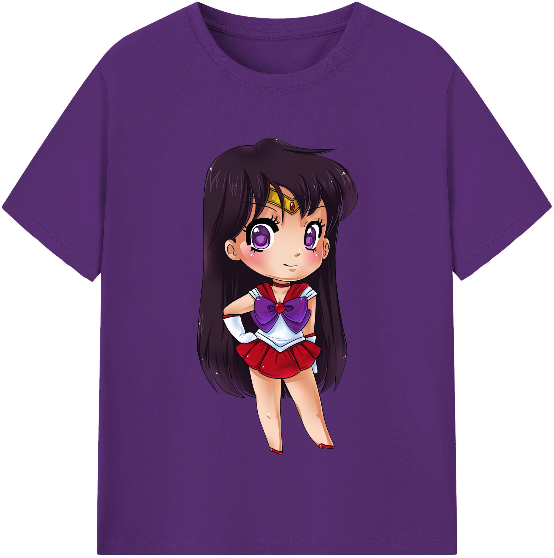（画像用） 美少女戦士セーラームーン 火野レイ ひの レイ Sailor Moon Hino Rei （セーラーマーズ,Sailor Mars） 綿100％半袖Tシャツ（フロントプリント）