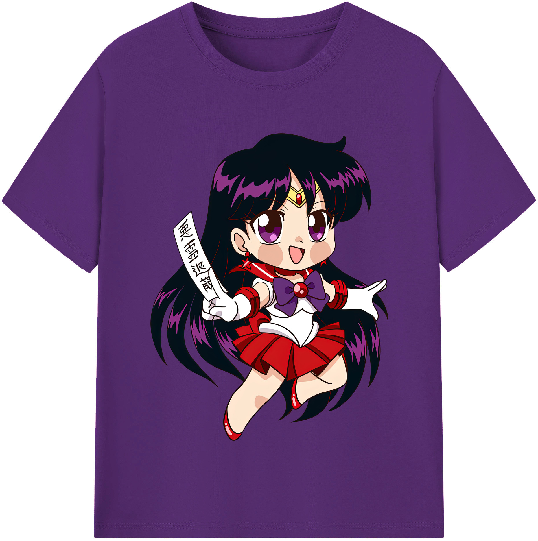 （画像用） 美少女戦士セーラームーン 火野レイ ひの レイ Sailor Moon Hino Rei （セーラーマーズ,Sailor Mars） 綿100％半袖Tシャツ（フロントプリント）