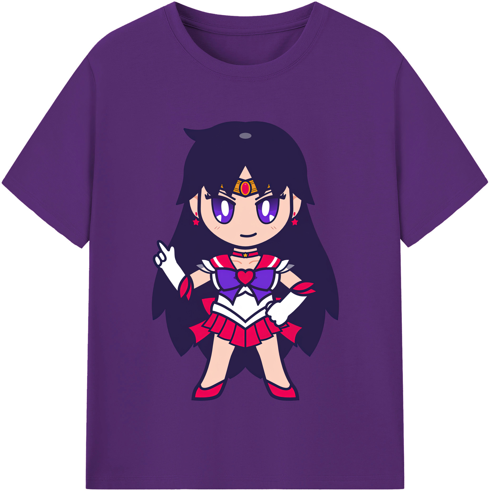 （画像用） 美少女戦士セーラームーン 火野レイ ひの レイ Sailor Moon Hino Rei （セーラーマーズ,Sailor Mars） 綿100％半袖Tシャツ（フロントプリント）