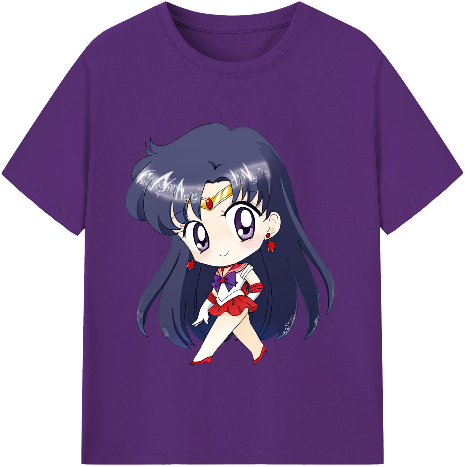 （画像用） 美少女戦士セーラームーン 火野レイ ひの レイ Sailor Moon Hino Rei （セーラーマーズ,Sailor Mars） 綿100％半袖Tシャツ（フロントプリント）