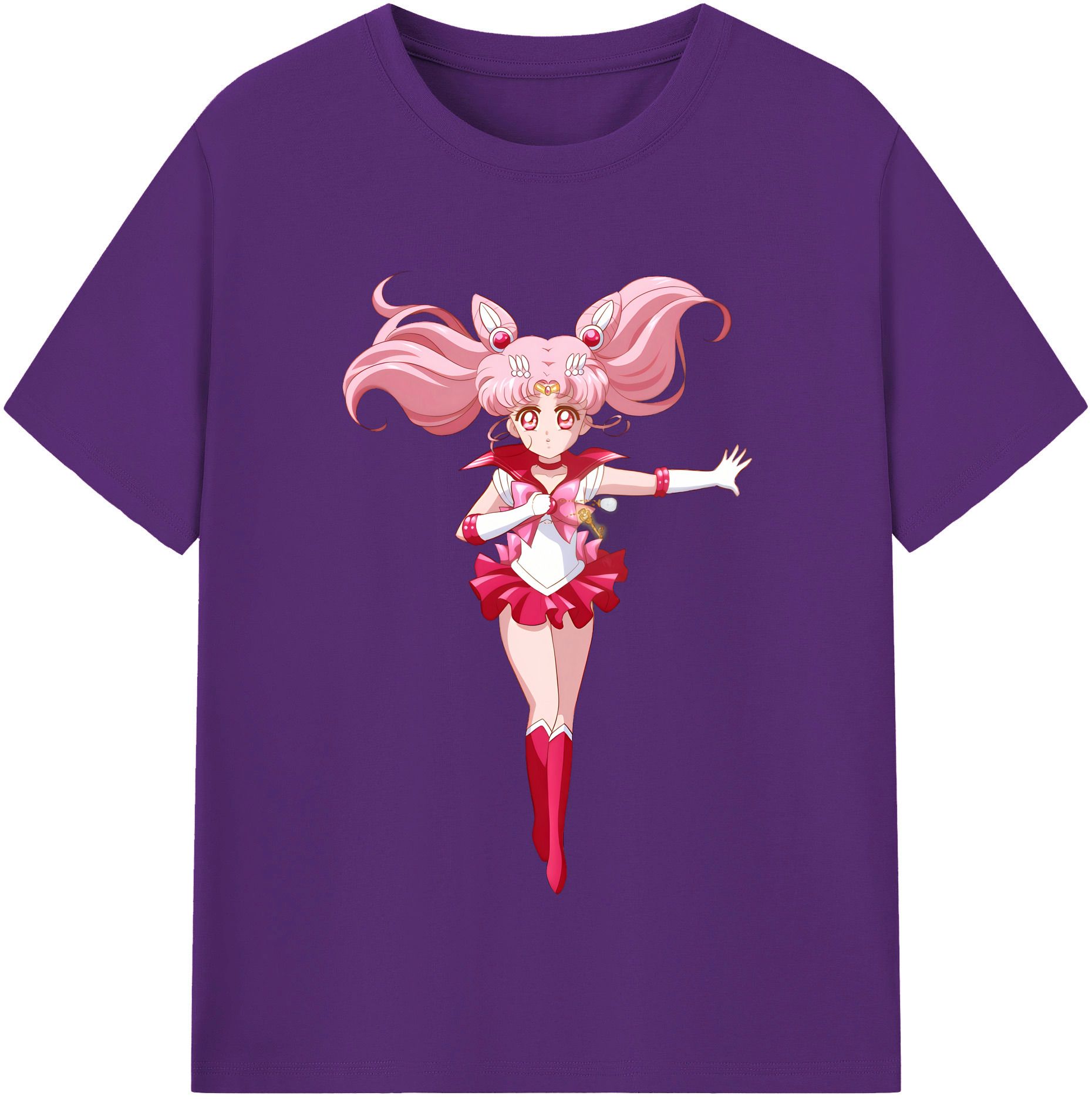 （画像用） 美少女戦士セーラームーン ちびうさ Sailor Moon Chibiusa Tsukino Usagi Small Lady Serenity 綿100％半袖Tシャツ（フロントプリント）