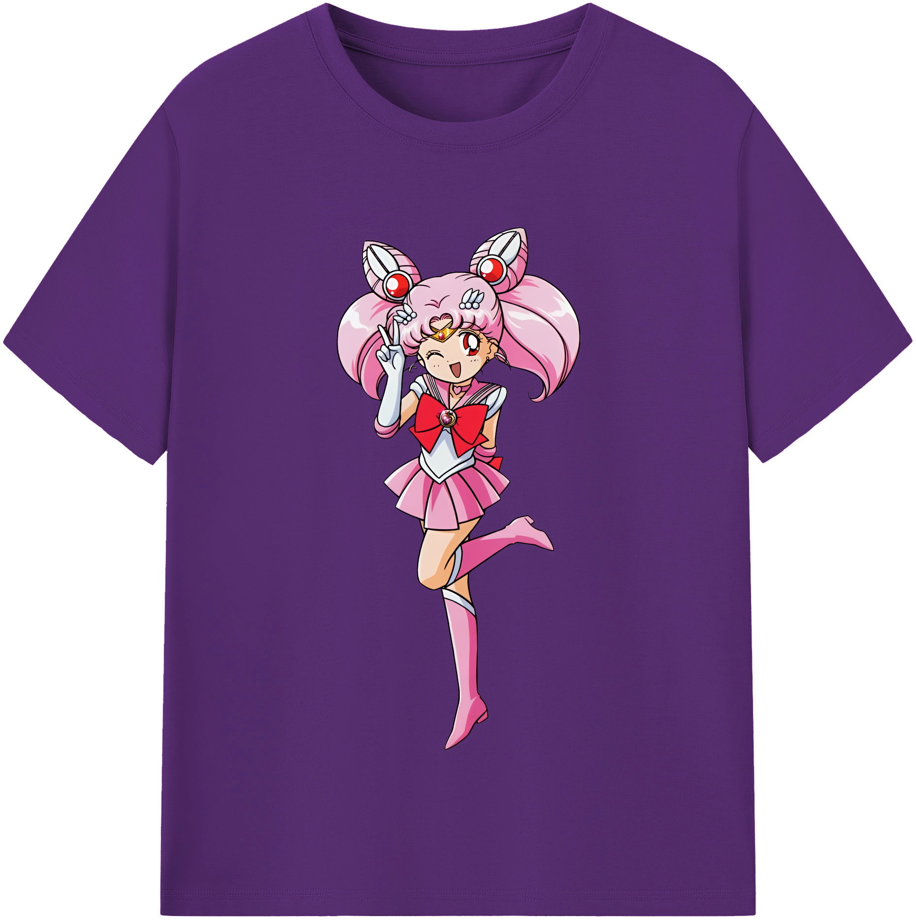 （画像用） 美少女戦士セーラームーン ちびうさ Sailor Moon Chibiusa Tsukino Usagi Small Lady Serenity 綿100％半袖Tシャツ（フロントプリント）