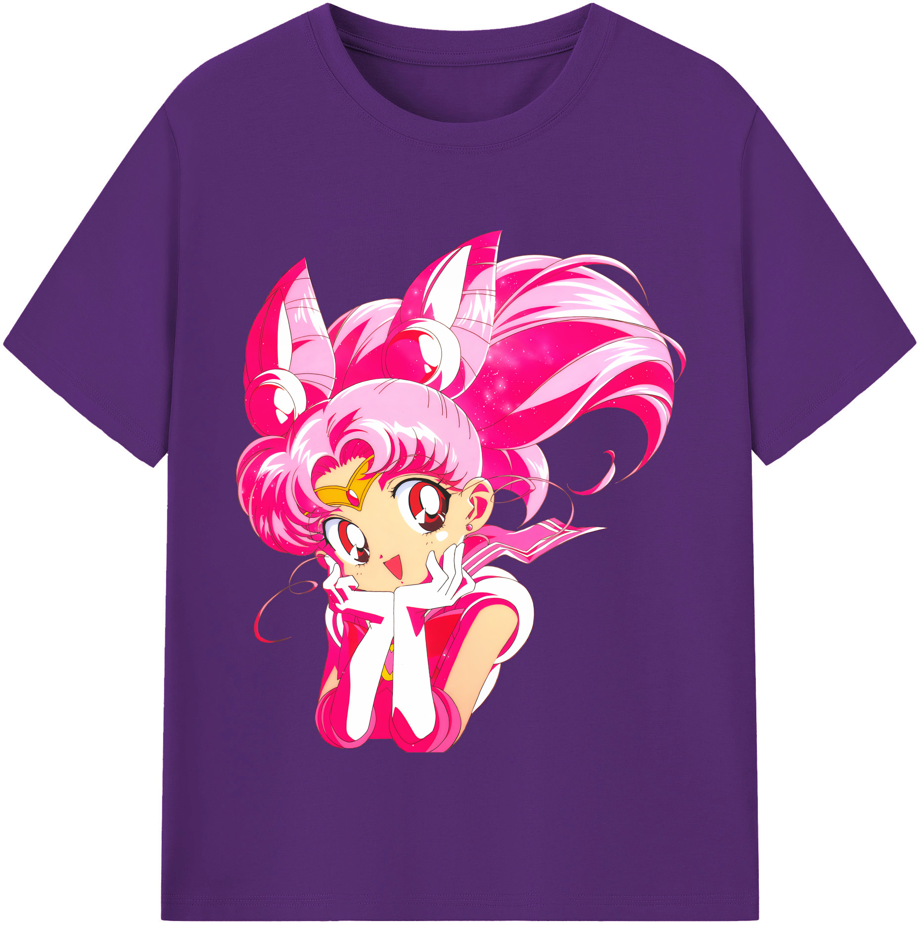 （画像用） 美少女戦士セーラームーン ちびうさ Sailor Moon Chibiusa Tsukino Usagi Small Lady Serenity 綿100％半袖Tシャツ（フロントプリント）