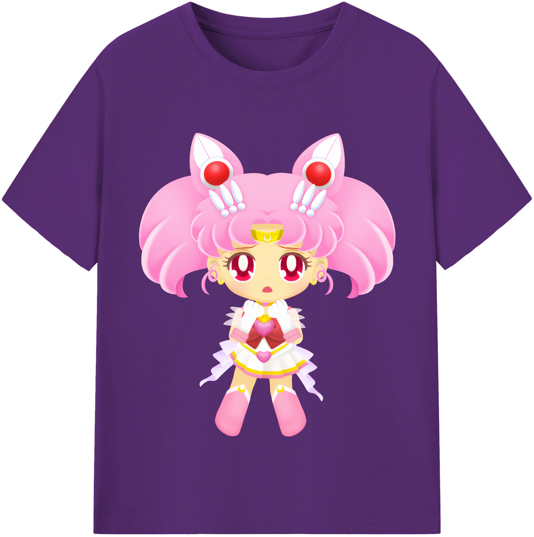 （画像用） 美少女戦士セーラームーン ちびうさ Sailor Moon Chibiusa Tsukino Usagi Small Lady Serenity 綿100％半袖Tシャツ（フロントプリント）